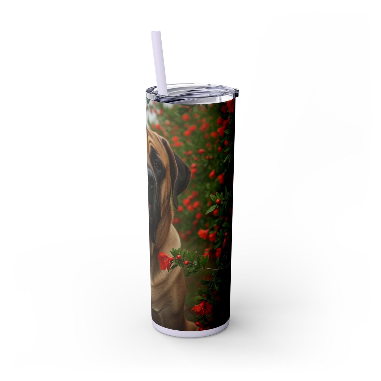 Mastiff Skinny Tumbler with Straw, 20oz