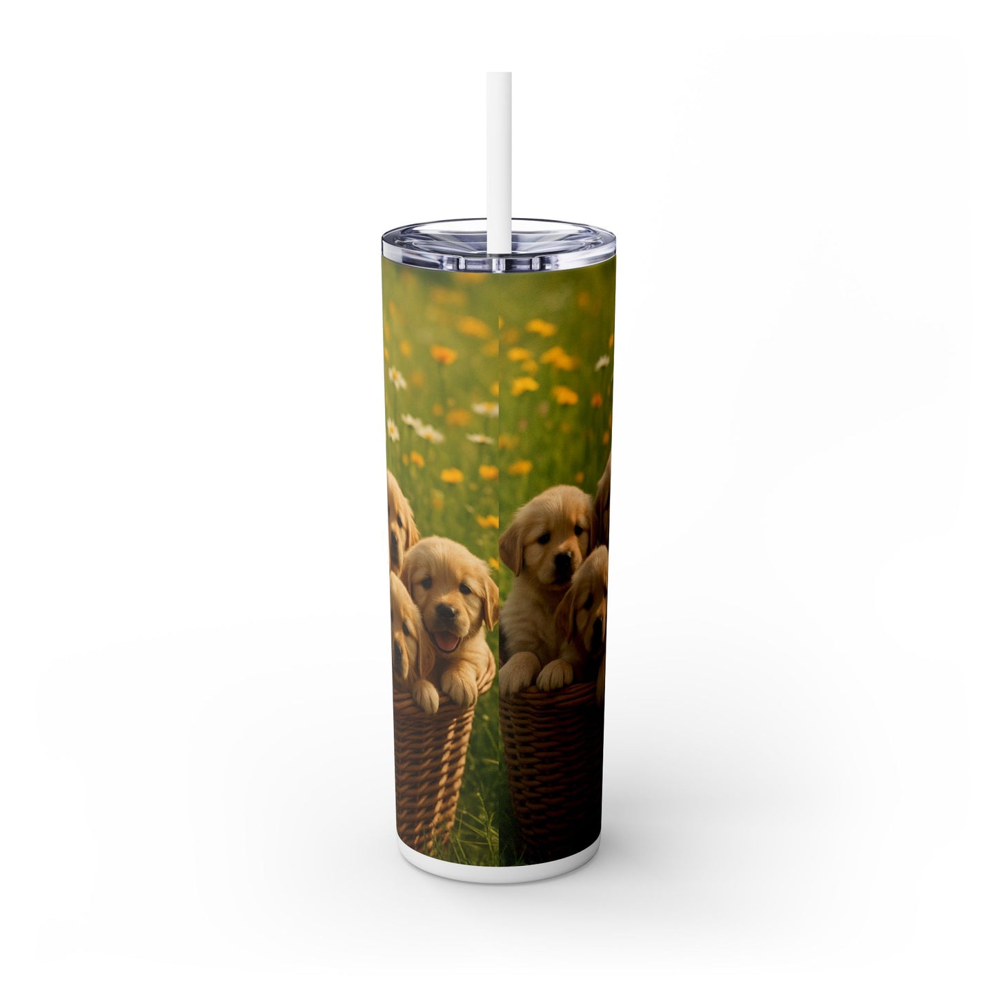 Golden Retriever puppies Tumbler with Straw, 20oz