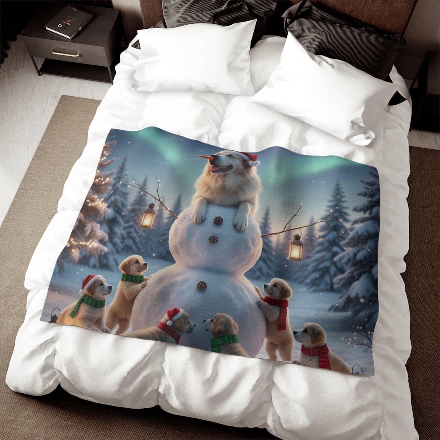 Holiday Snowman Dog Blanket