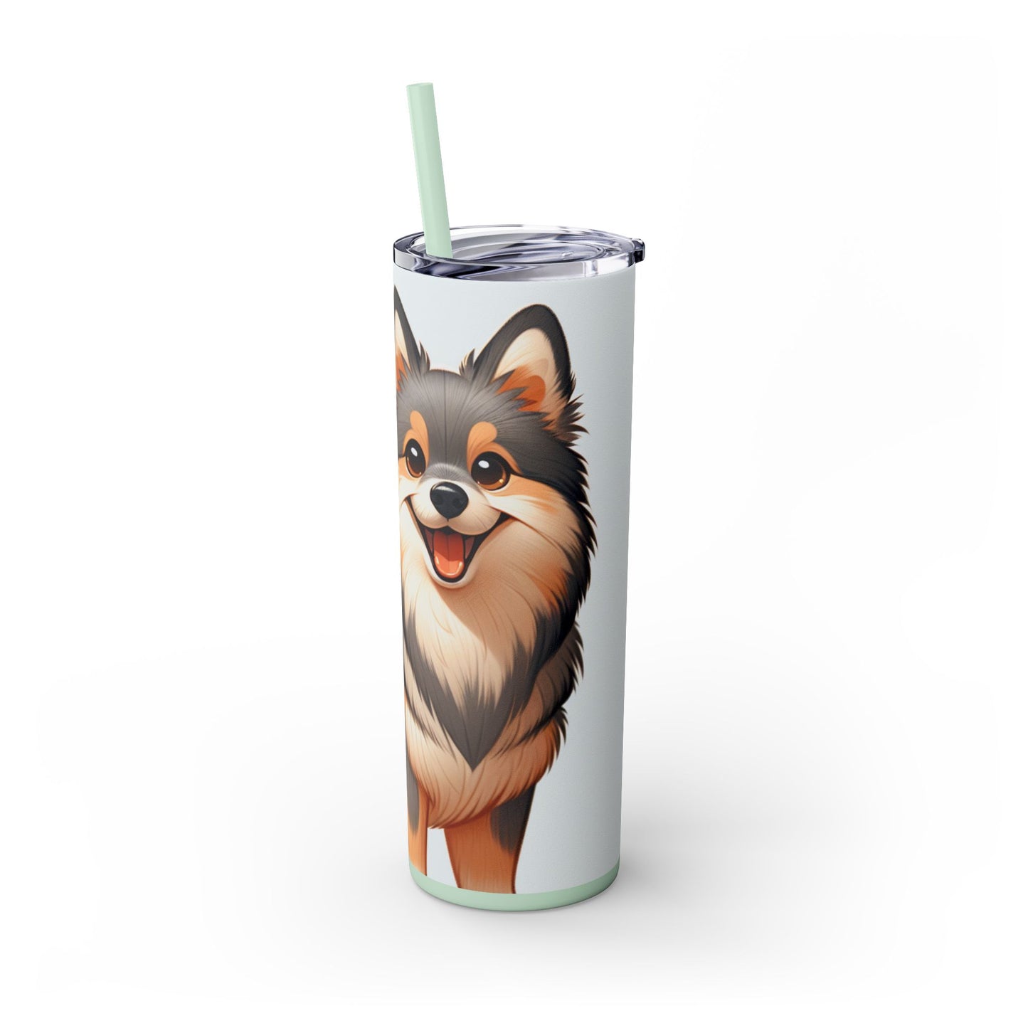 Swedish Vallhund Skinny Tumbler with Straw, 20oz