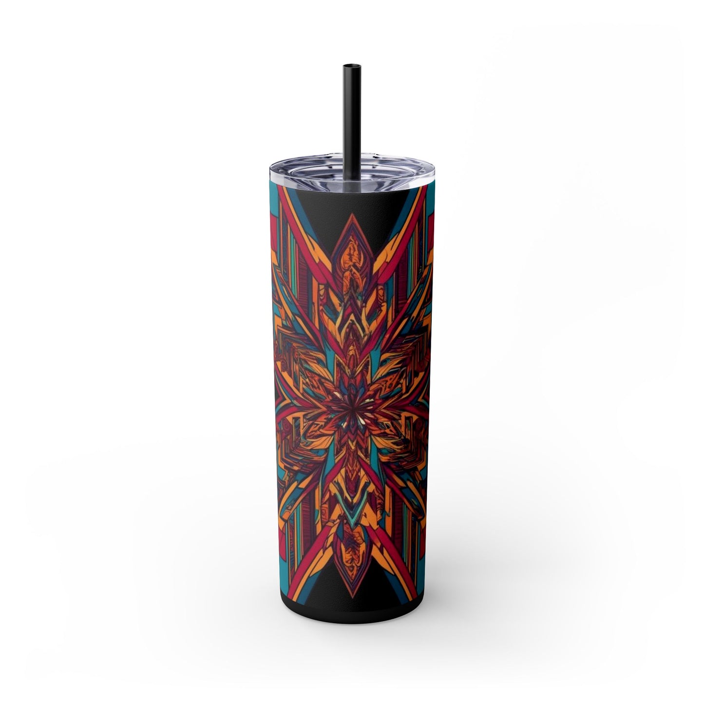 Optical Illusion Skinny Tumbler with Straw, 20oz