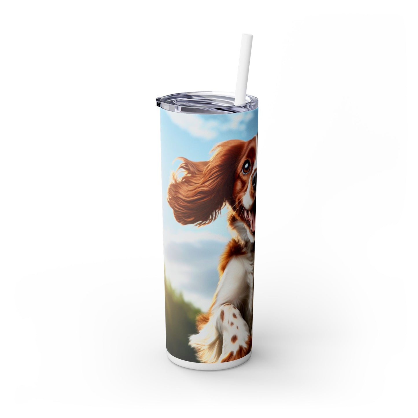 Welsh Springer Spaniel Skinny Tumbler with Straw, 20oz