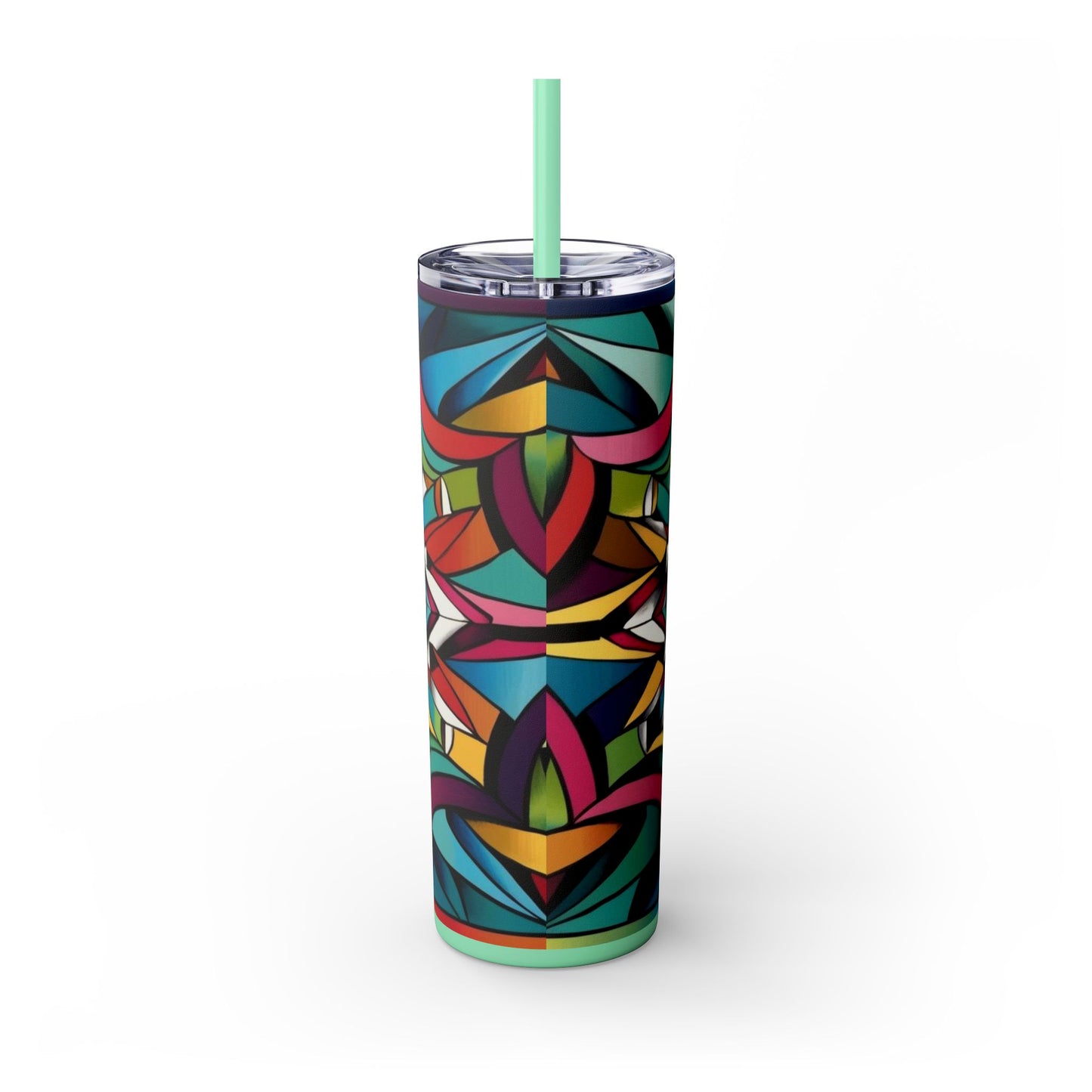 Optical Illusion Skinny Tumbler with Straw, 20oz
