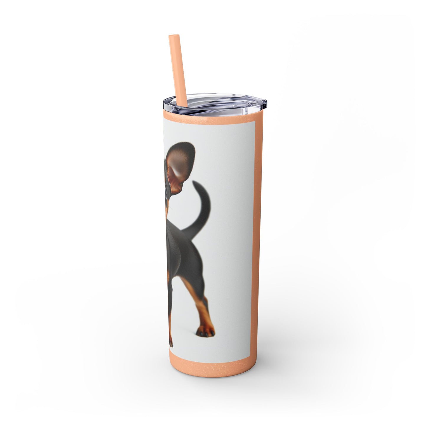 Miniature Pinscher Skinny Tumbler with Straw, 20oz