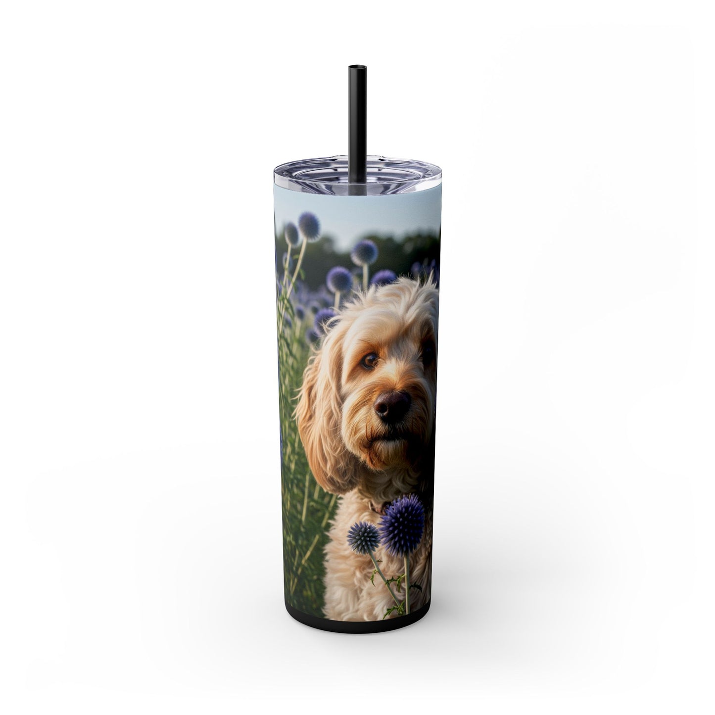 Spoodle Skinny Tumbler with Straw, 20oz