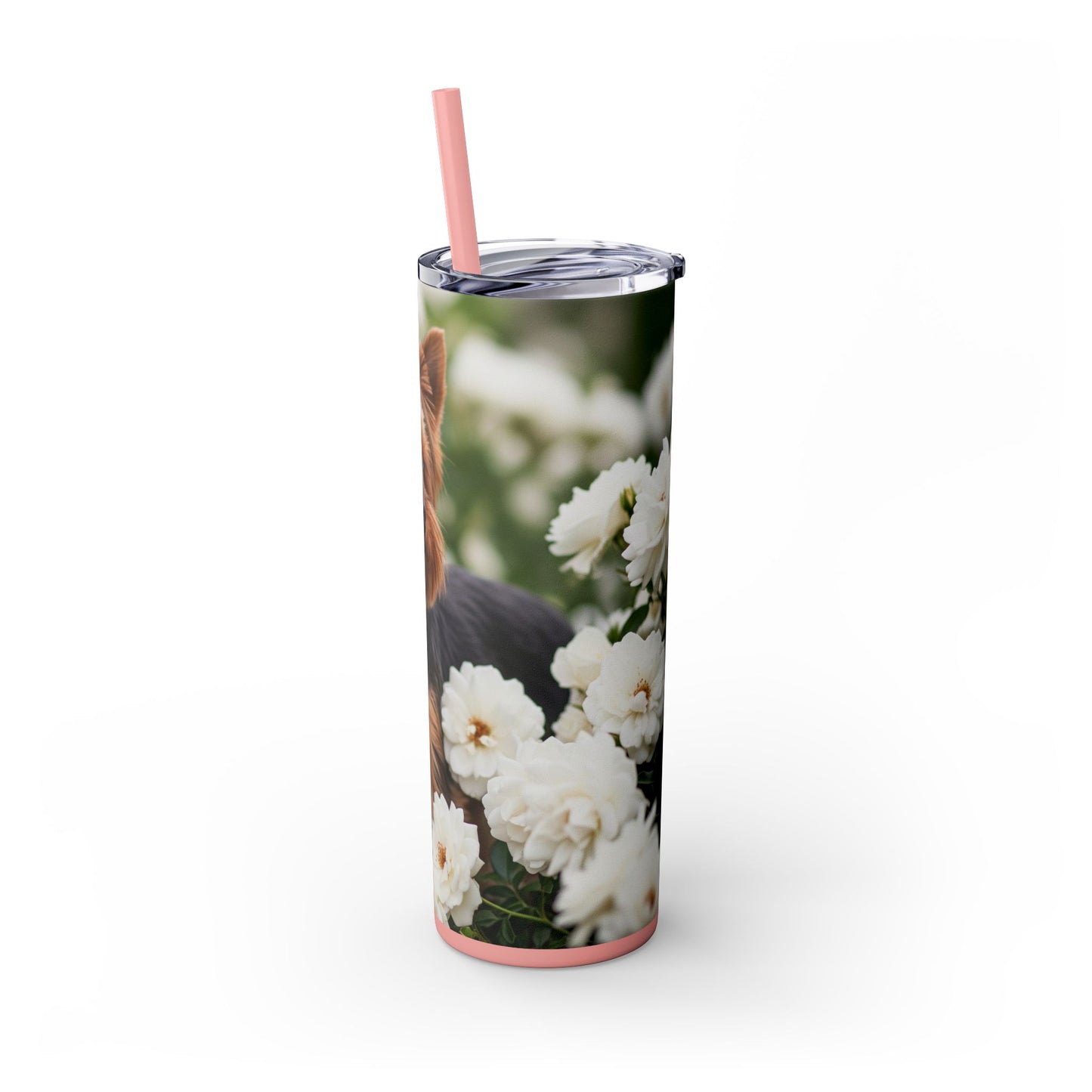 Yorkshire Terrier Skinny Tumbler with Straw, 20oz