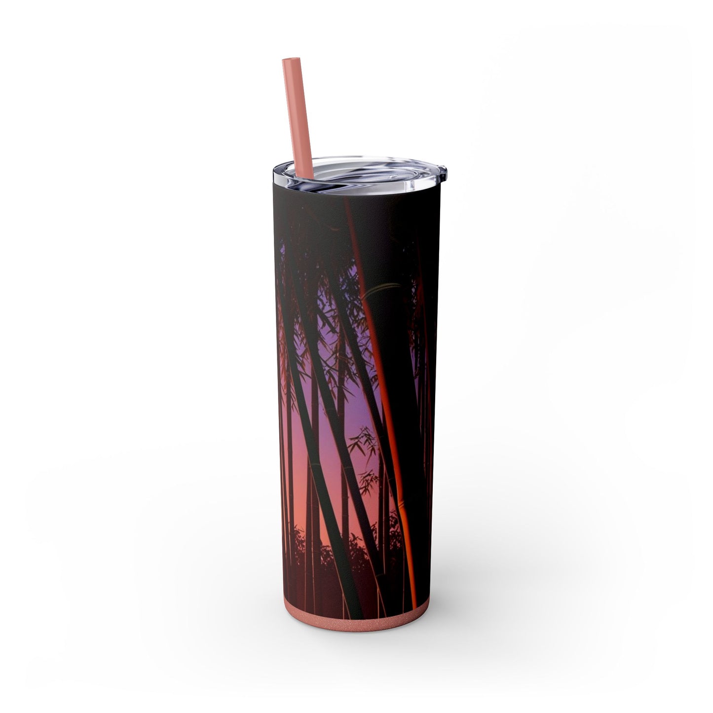 Bamboo Forest Sunrise Skinny Tumbler with Straw, 20oz