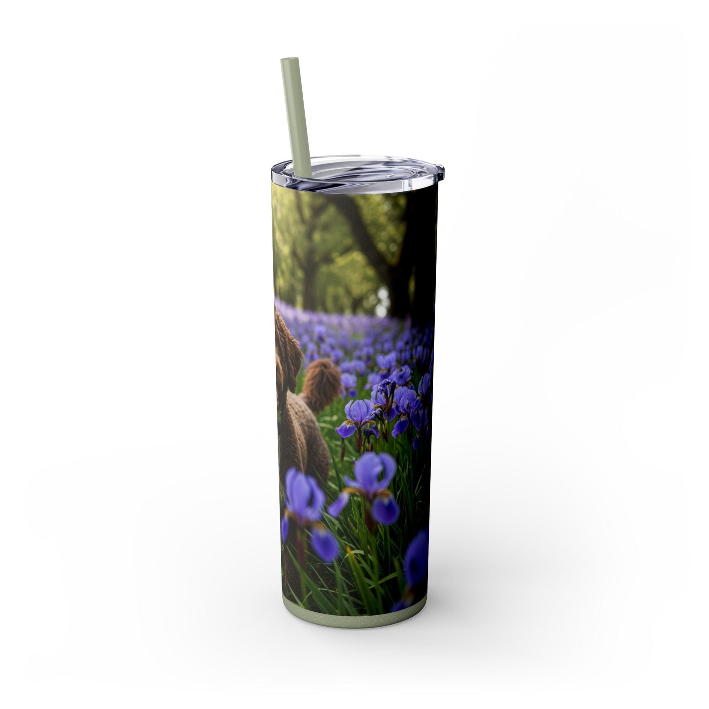 Portuguese Water Dog Skinny Tumbler with Straw, 20oz