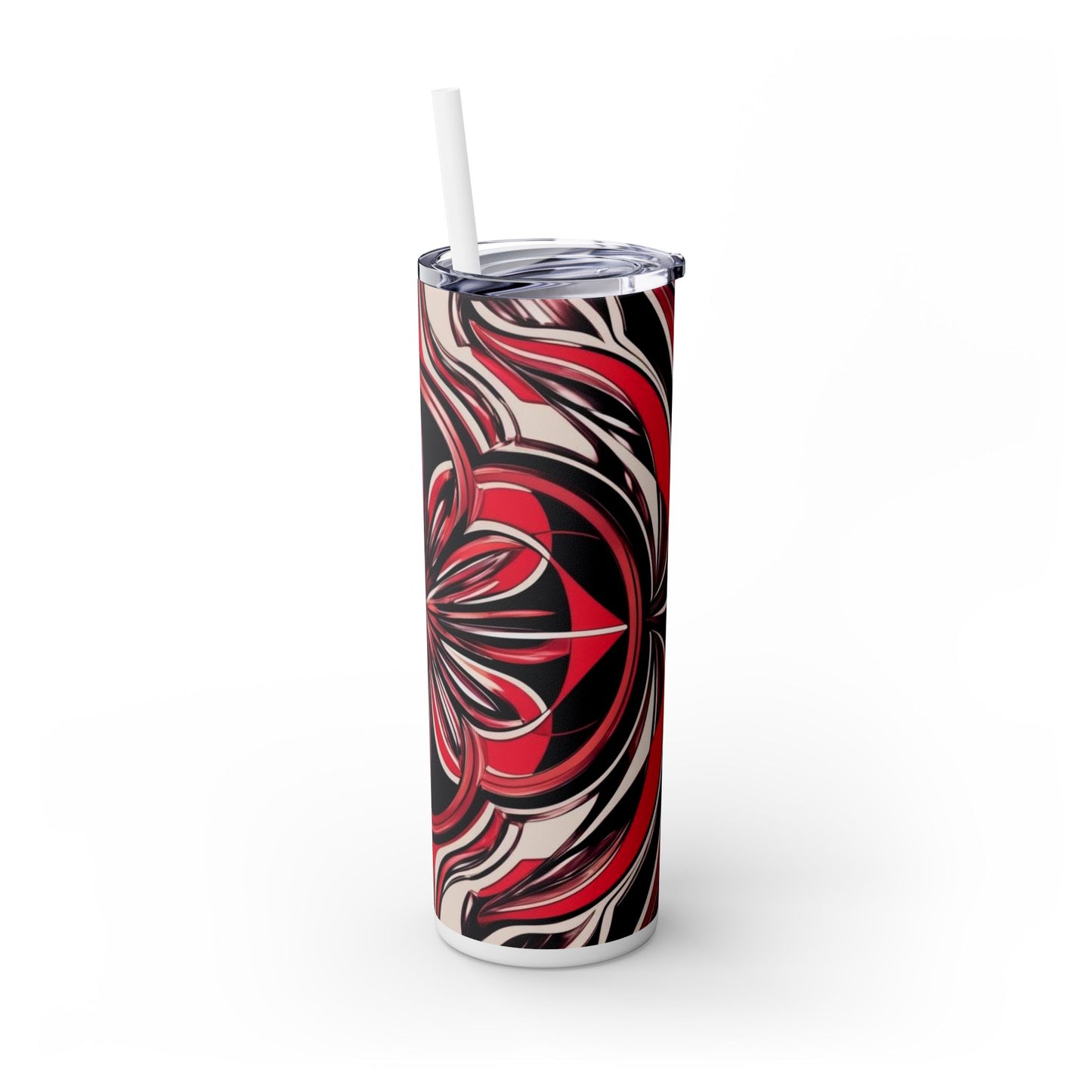 Optical Illusion Skinny Tumbler with Straw, 20oz