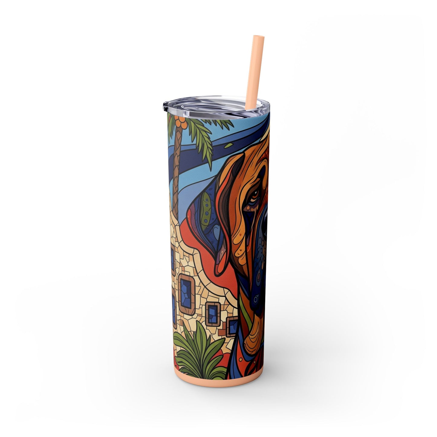 Spanish Mastiff Skinny Tumbler with Straw, 20oz