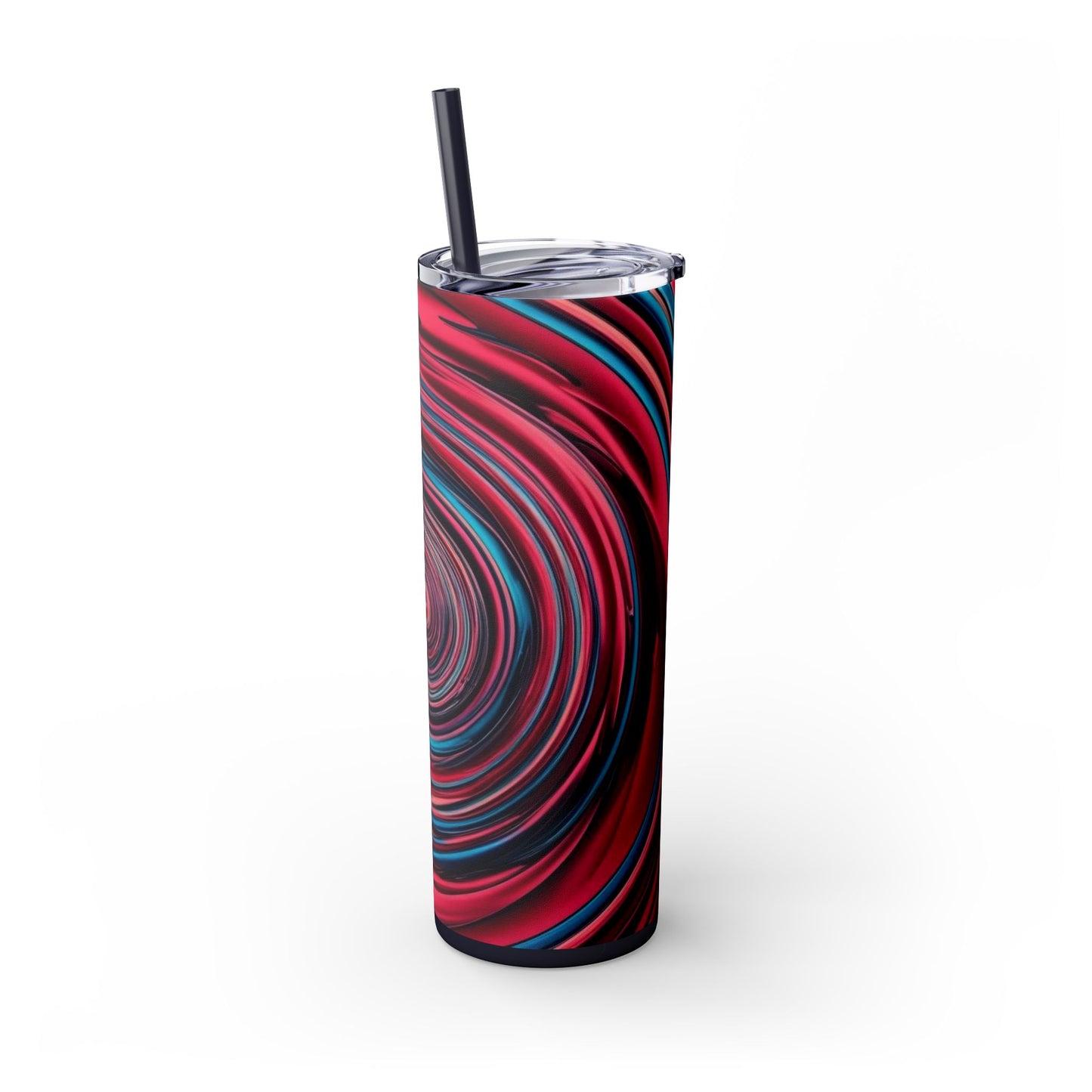 Optical Illusion Skinny Tumbler with Straw, 20oz