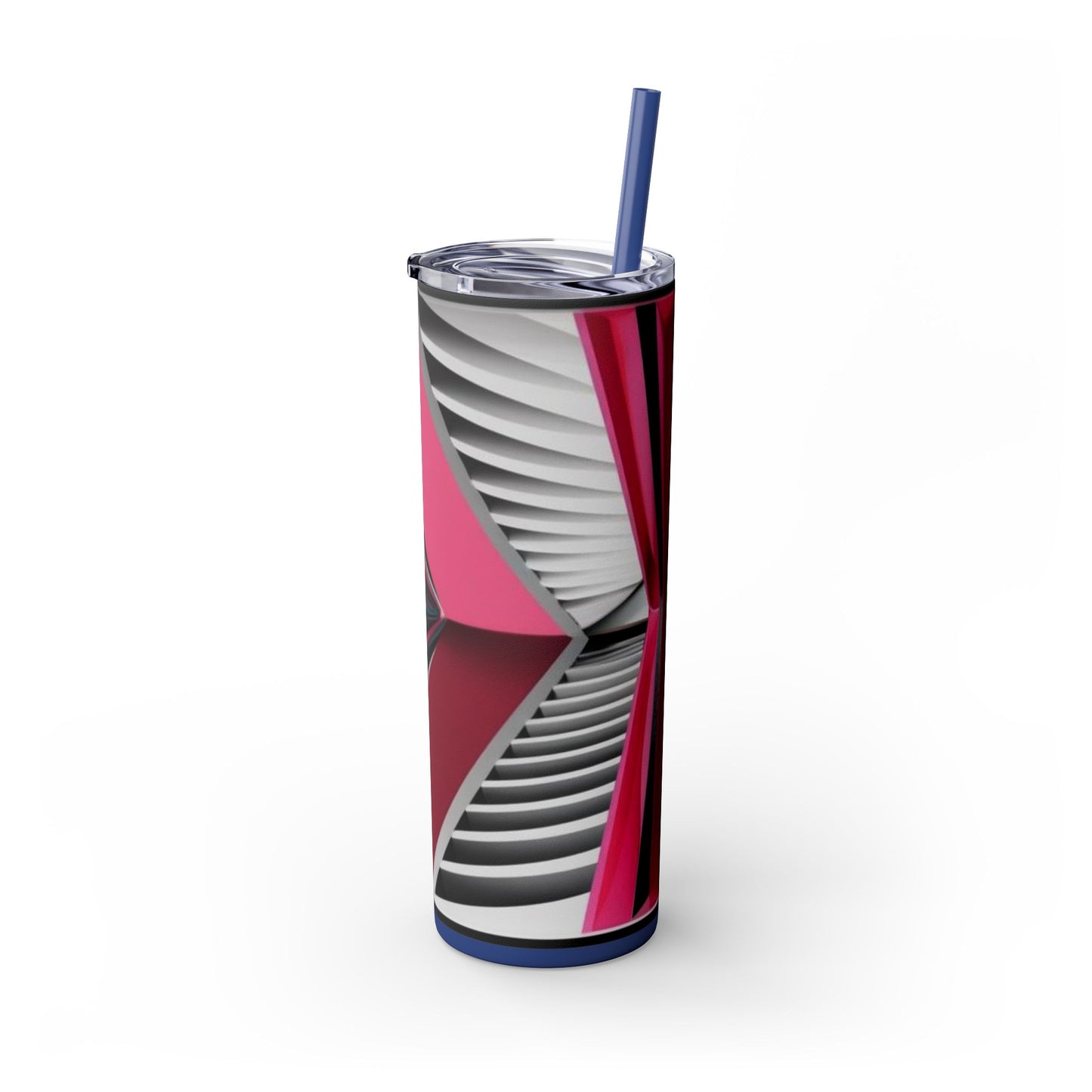 Optical Illusion Skinny Tumbler with Straw, 20oz