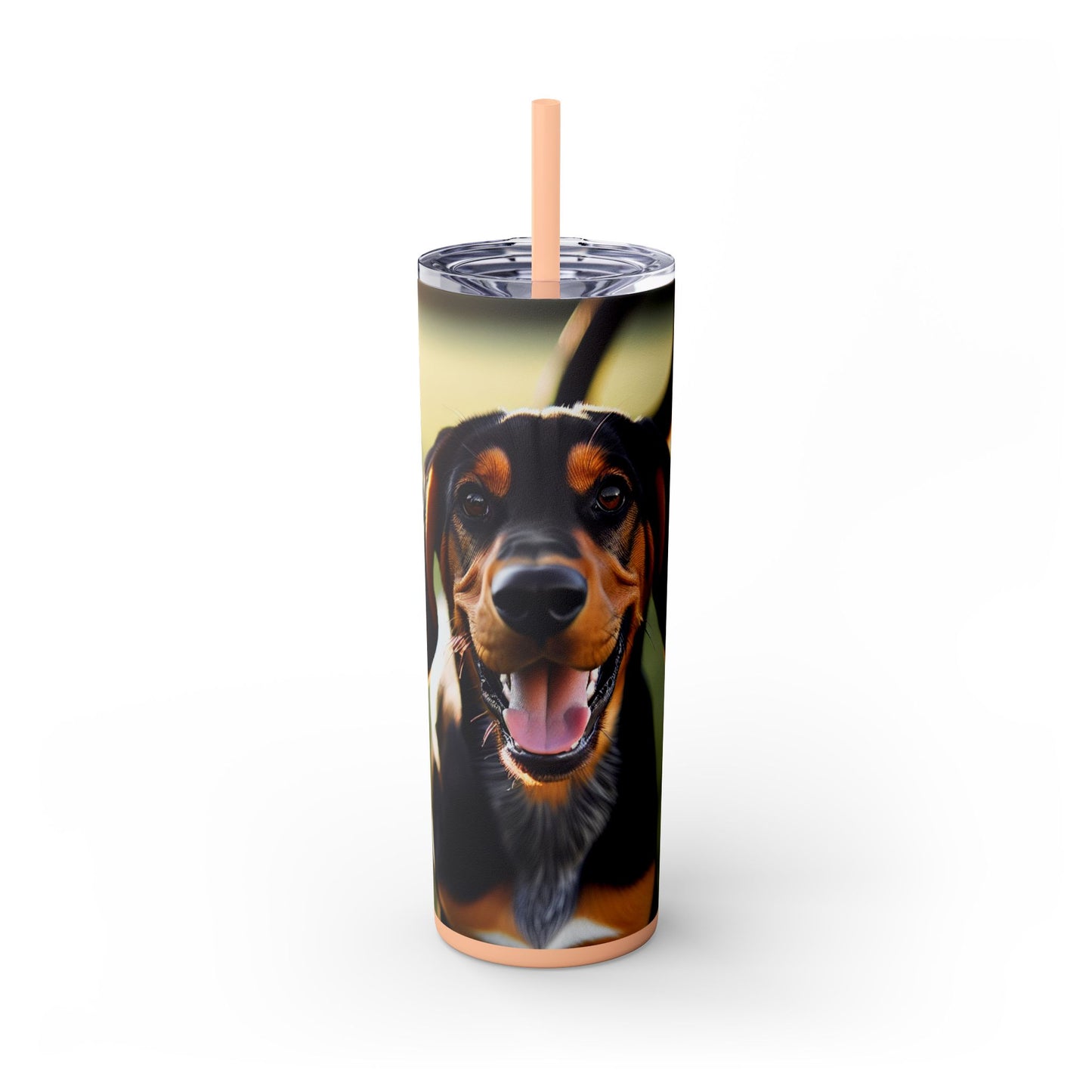 Black and Tan Coonhound Tumbler with Straw, 20oz
