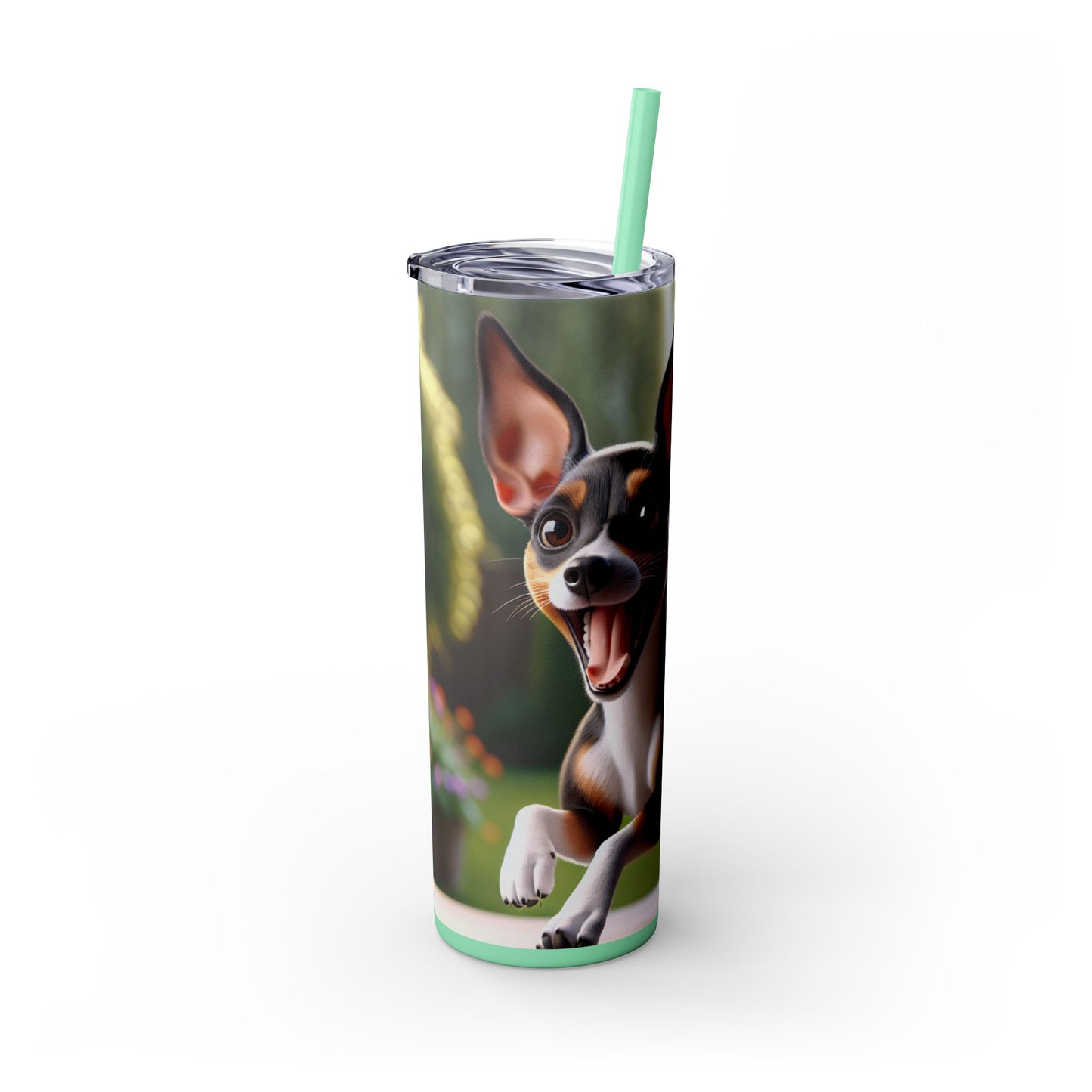 Rat Terrier Tumbler with Straw, 20oz