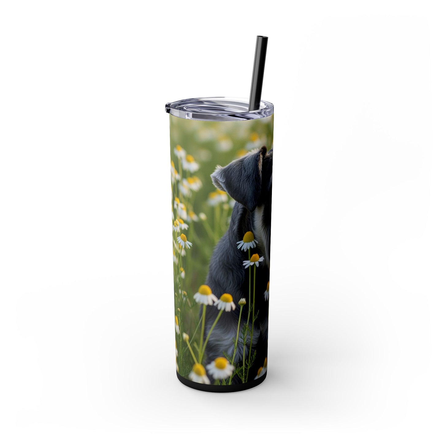 Miniature Schnauzer Skinny Tumbler with Straw, 20oz