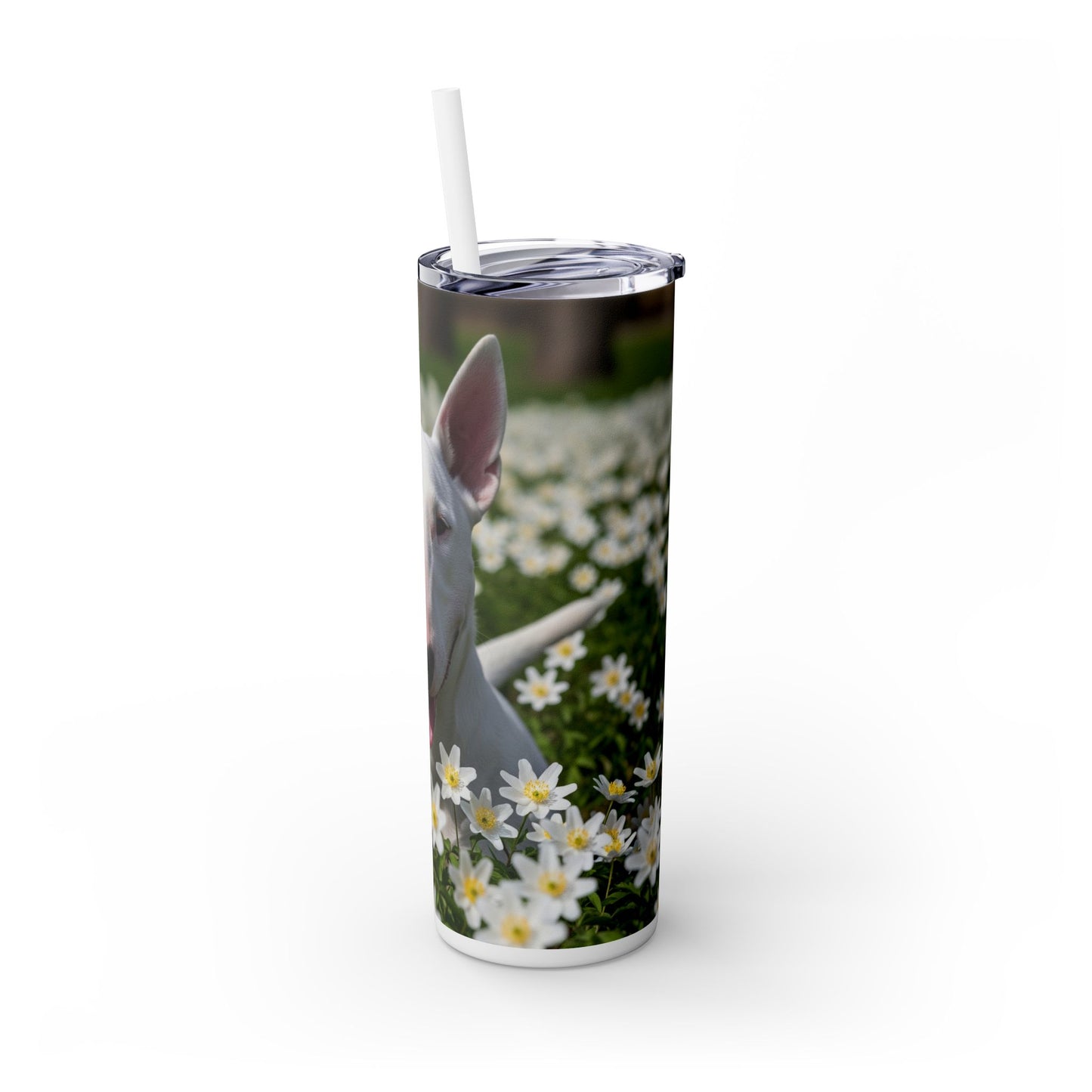 Bull Terrier Tumbler with Straw, 20oz