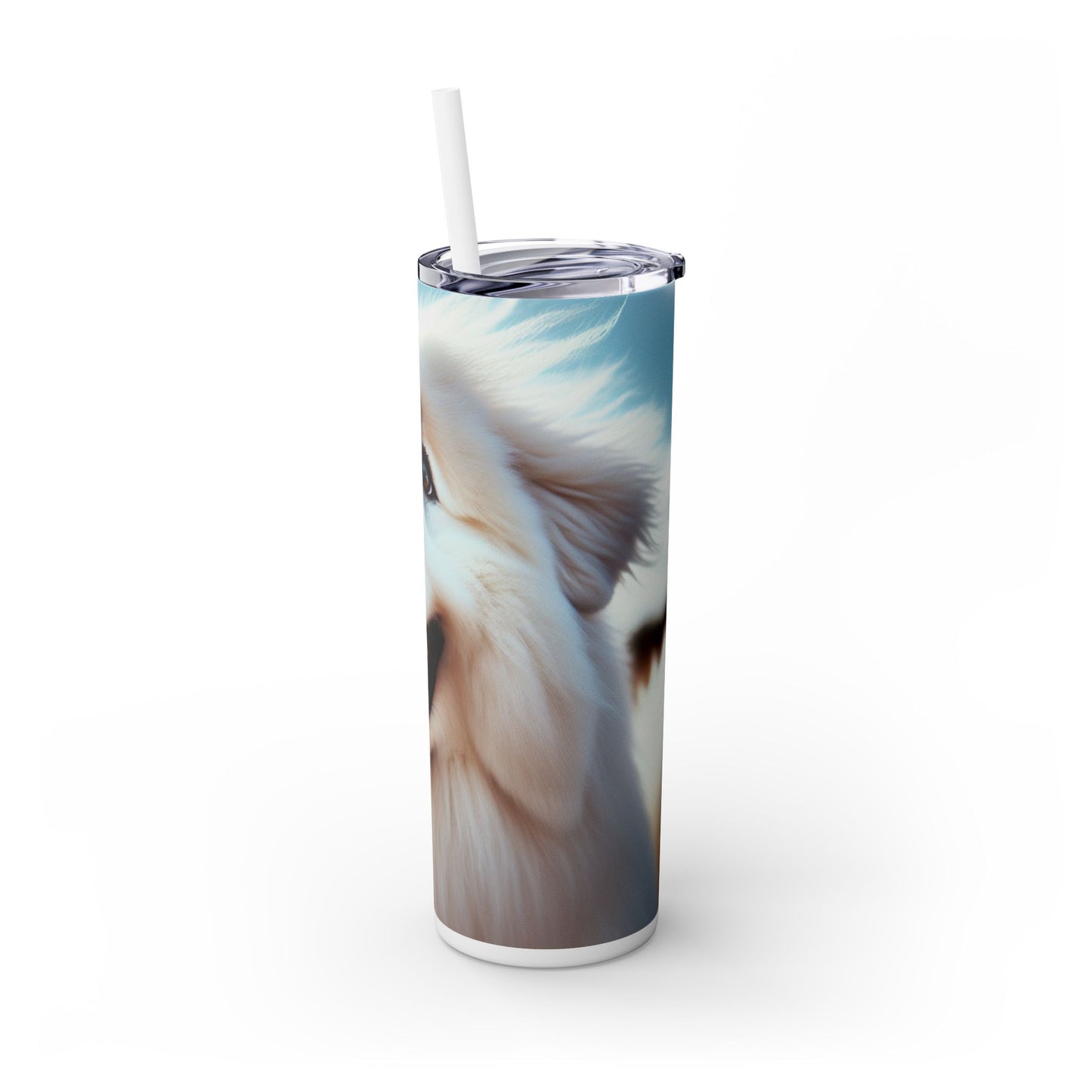 Pyrenean Mountain Dog Skinny Tumbler with Straw, 20oz