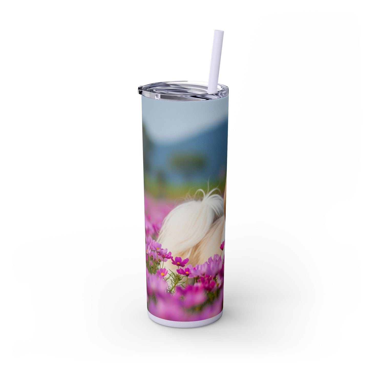 Shih Tzu Skinny Tumbler with Straw, 20oz