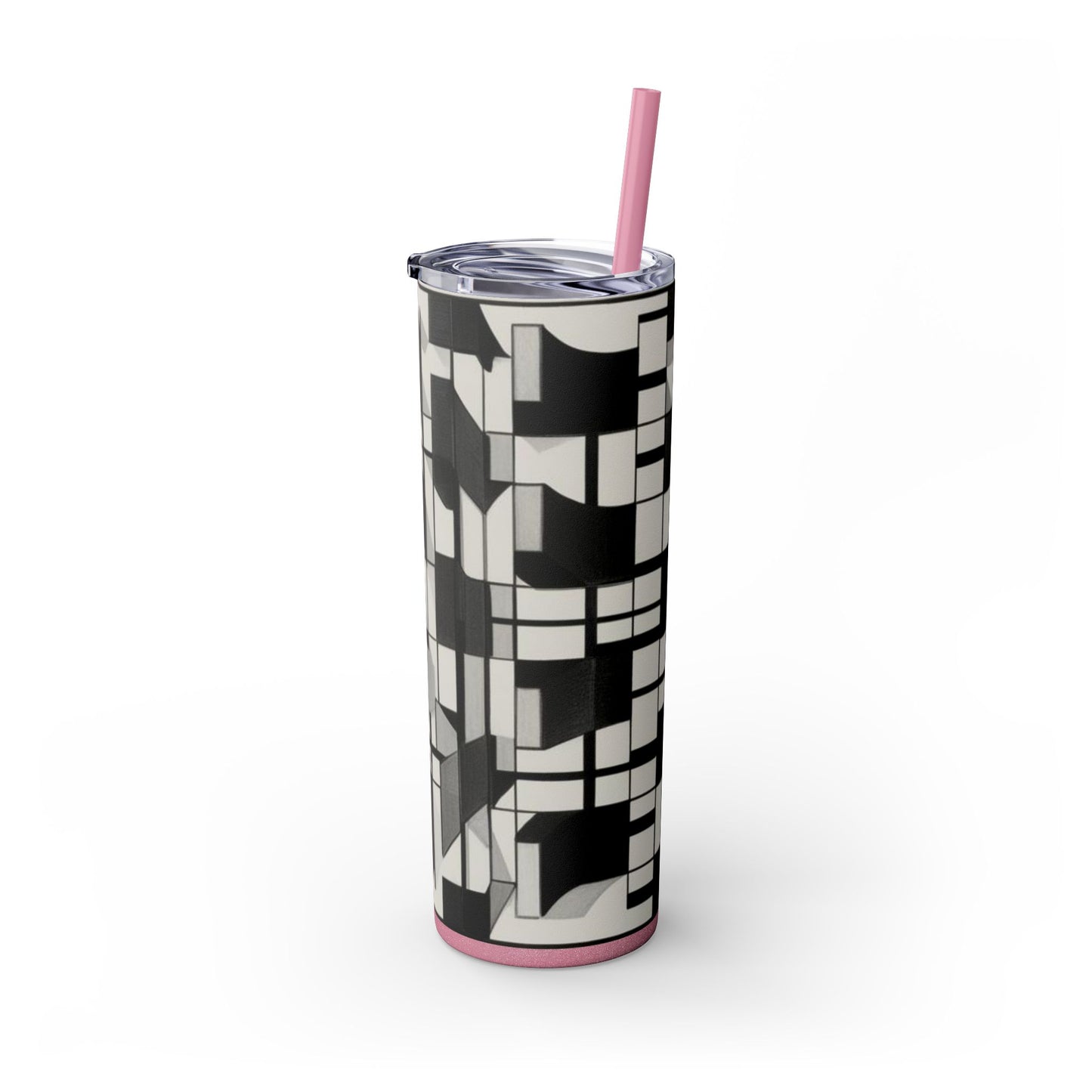 Optical Illusion Skinny Tumbler with Straw, 20oz