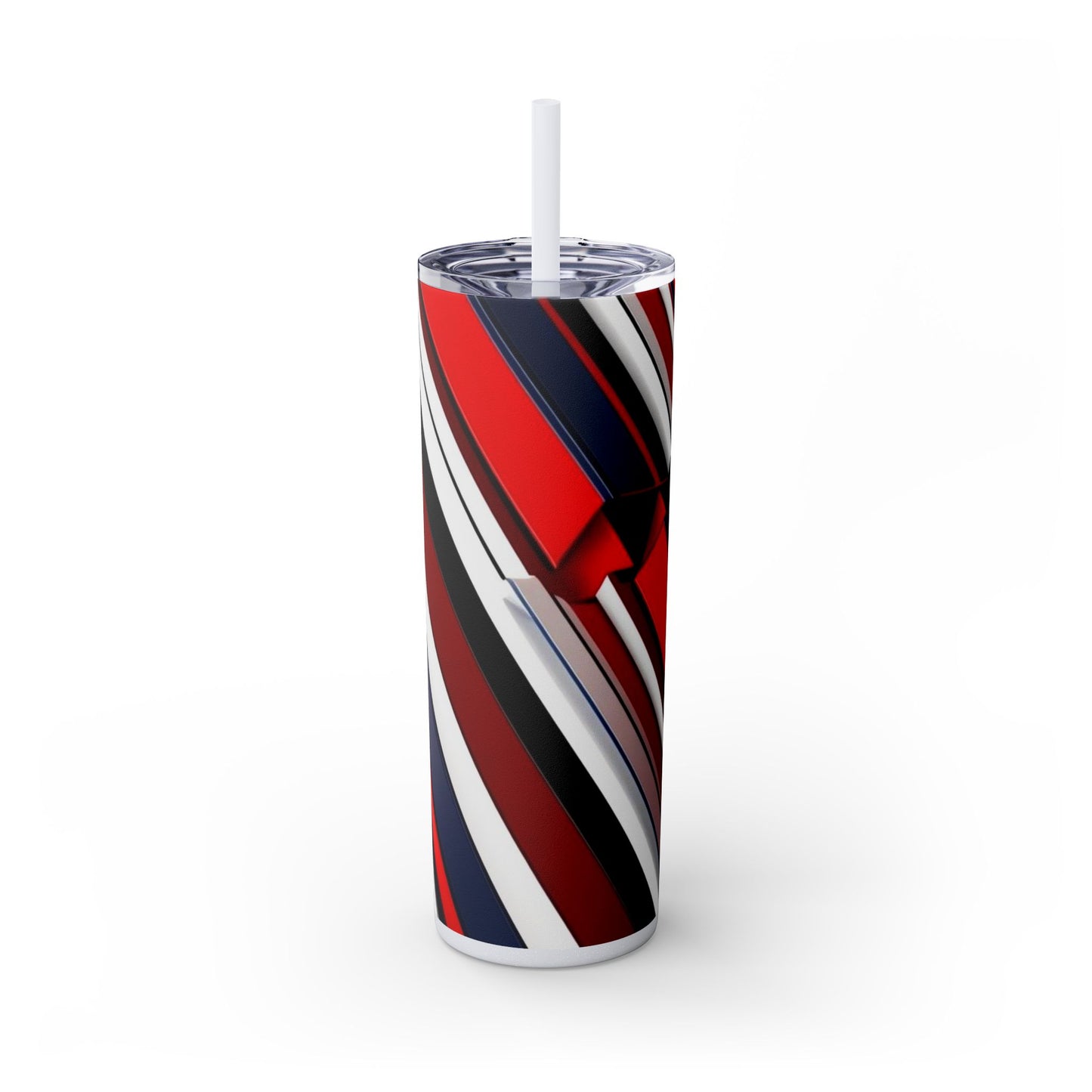 Optical Illusion Skinny Tumbler with Straw, 20oz