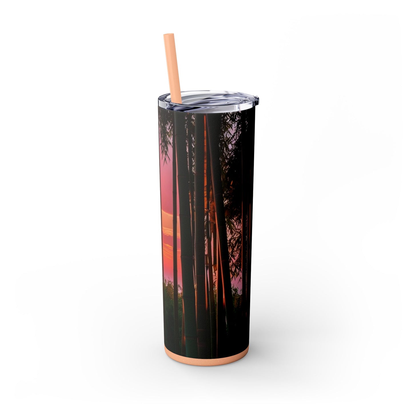 Bamboo Forest Sunrise Skinny Tumbler with Straw, 20oz