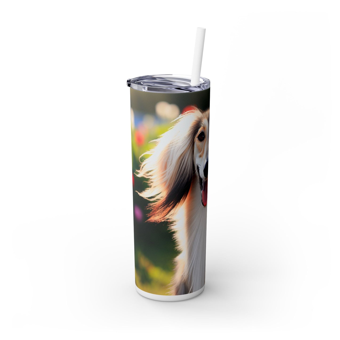 Saluki Skinny Tumbler with Straw, 20oz