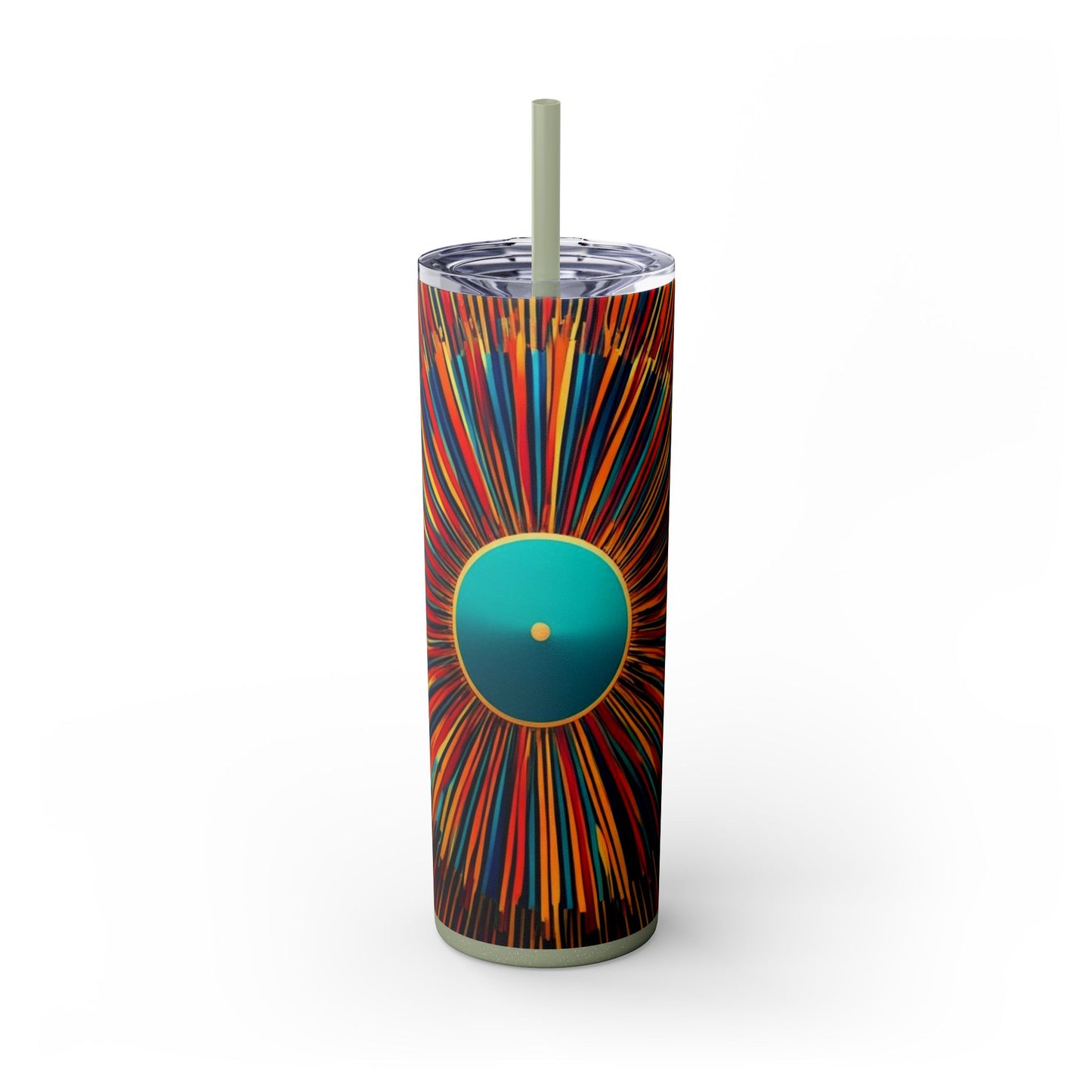 Optical Illusion Skinny Tumbler with Straw, 20oz