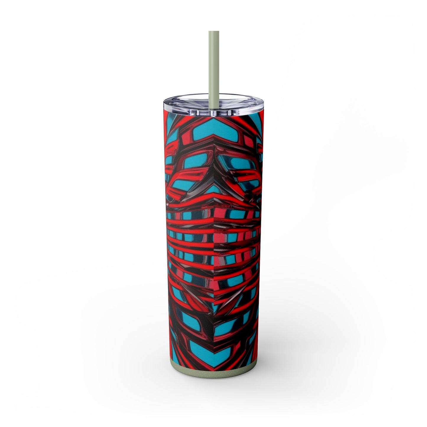 Optical Illusion Skinny Tumbler with Straw, 20oz