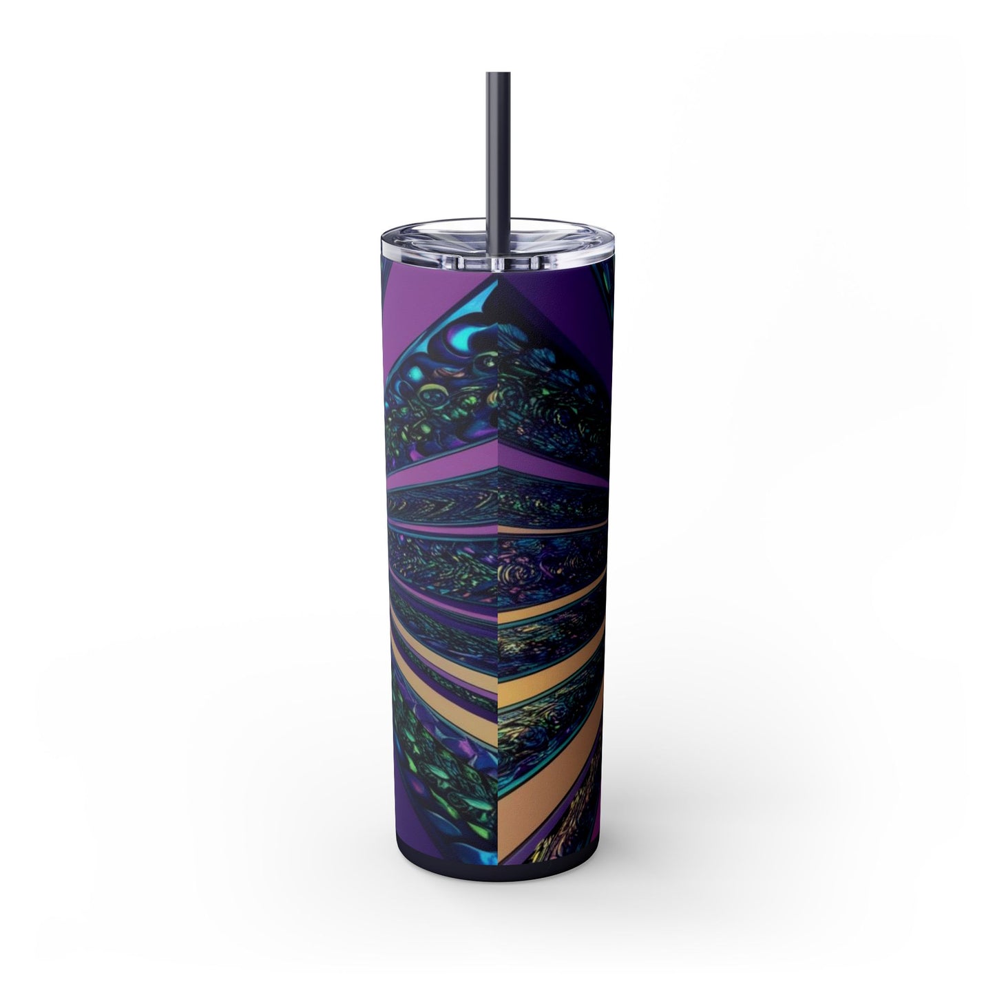 Optical Illusion Skinny Tumbler with Straw, 20oz