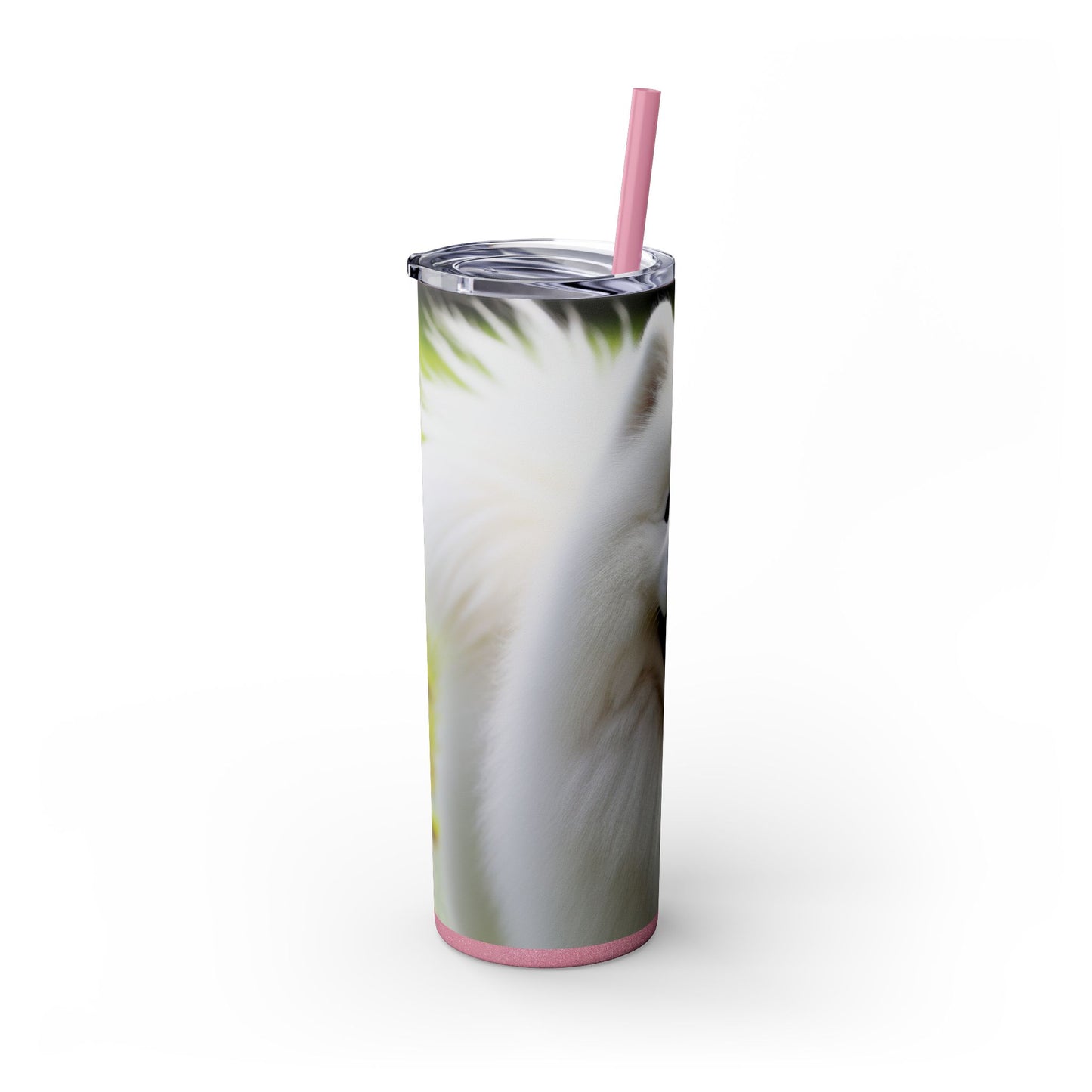 Samoyed Skinny Tumbler with Straw, 20oz