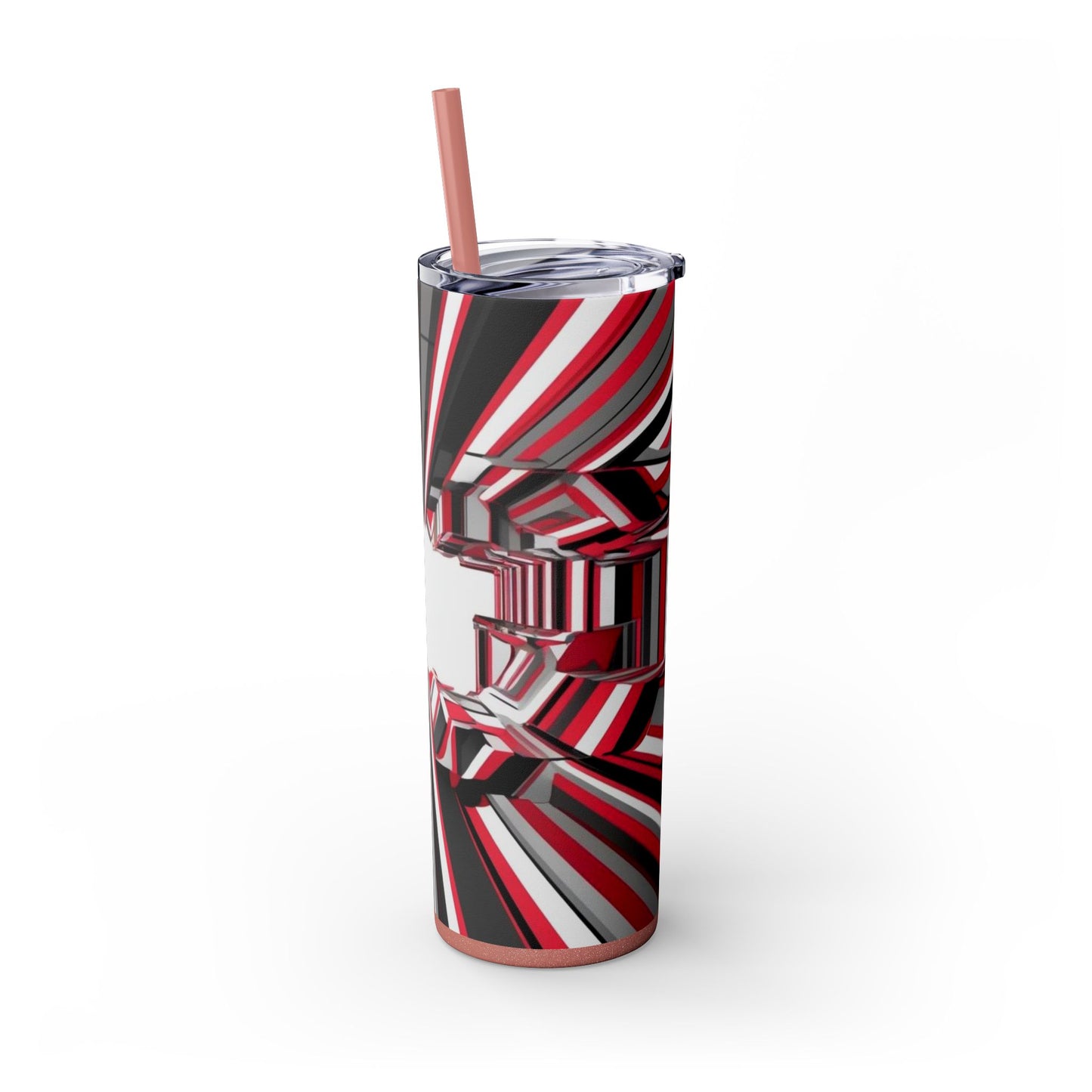 Optical Illusion Skinny Tumbler with Straw, 20oz