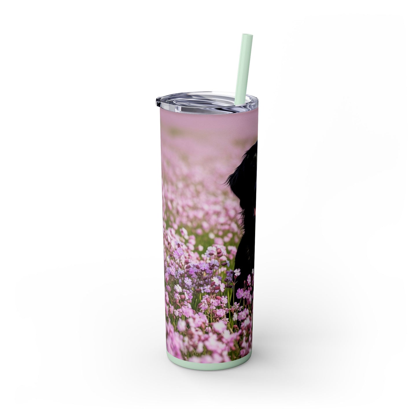 Flat Coated Retriever Skinny Tumbler with Straw, 20oz