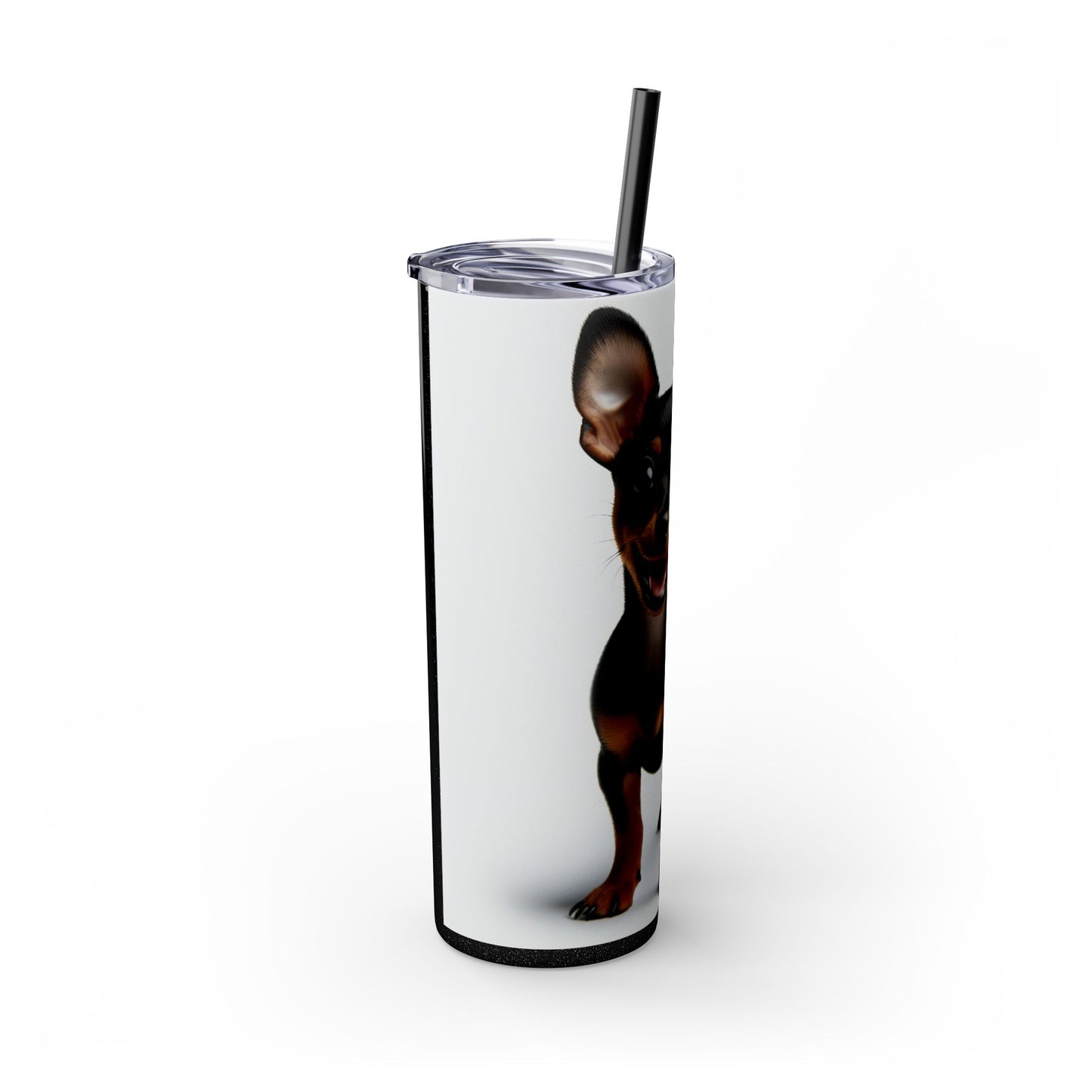 Miniature Pinscher Skinny Tumbler with Straw, 20oz