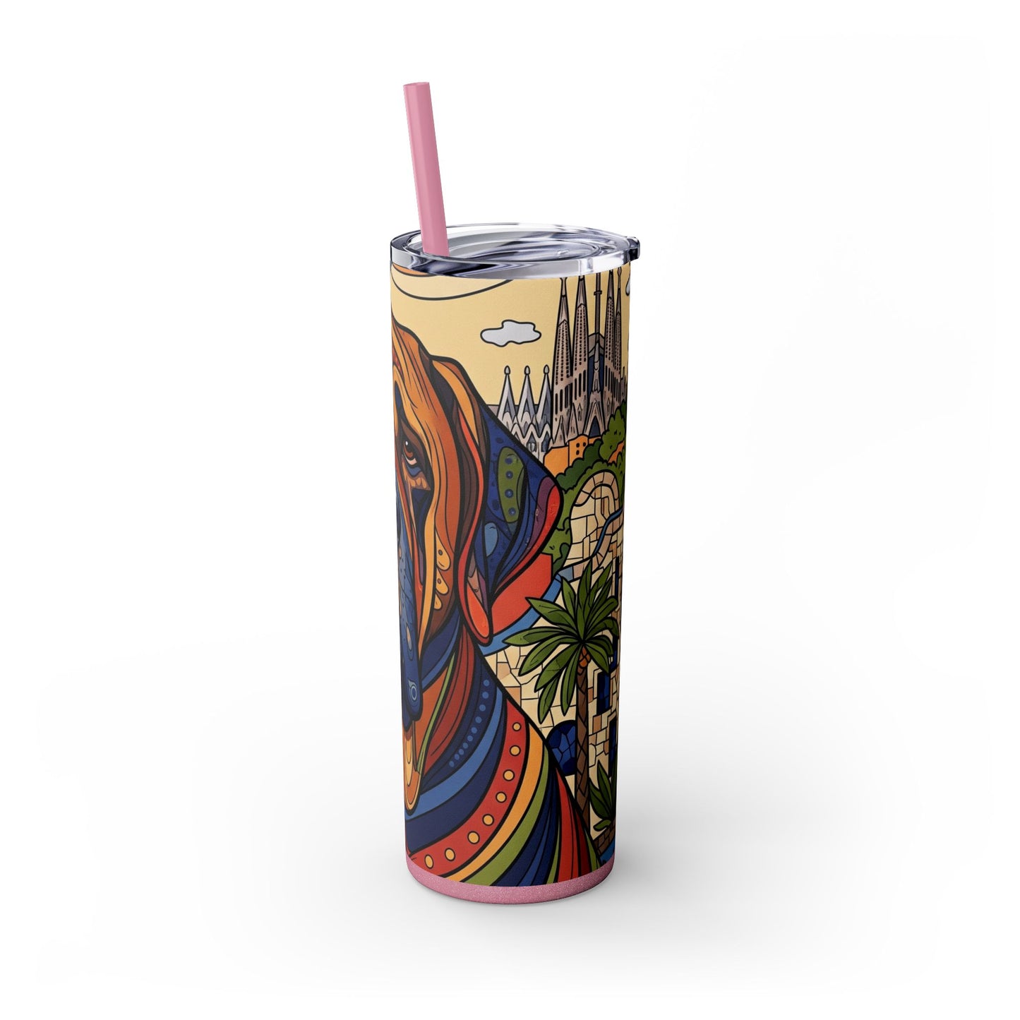 Spanish Mastiff Skinny Tumbler with Straw, 20oz