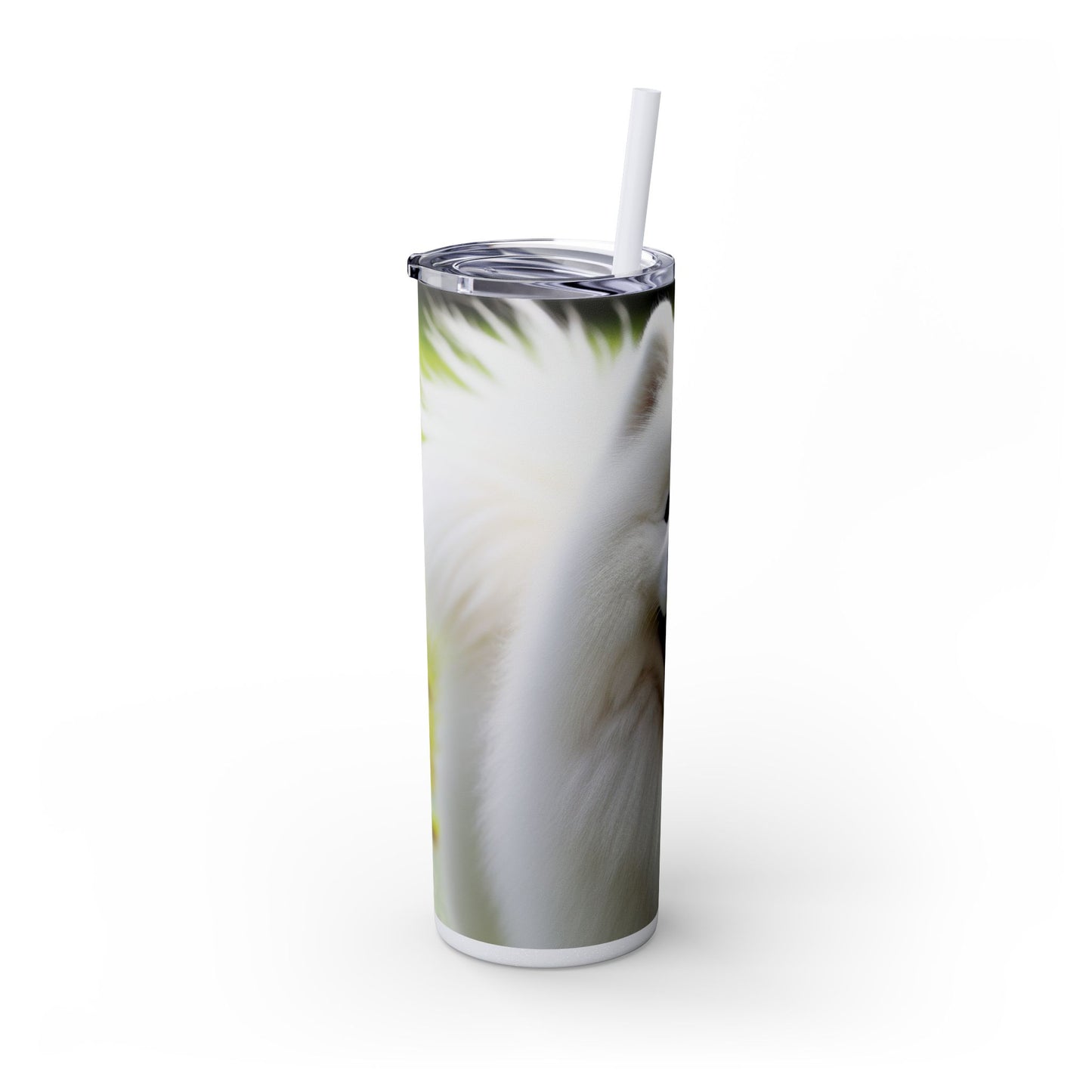 Samoyed Skinny Tumbler with Straw, 20oz