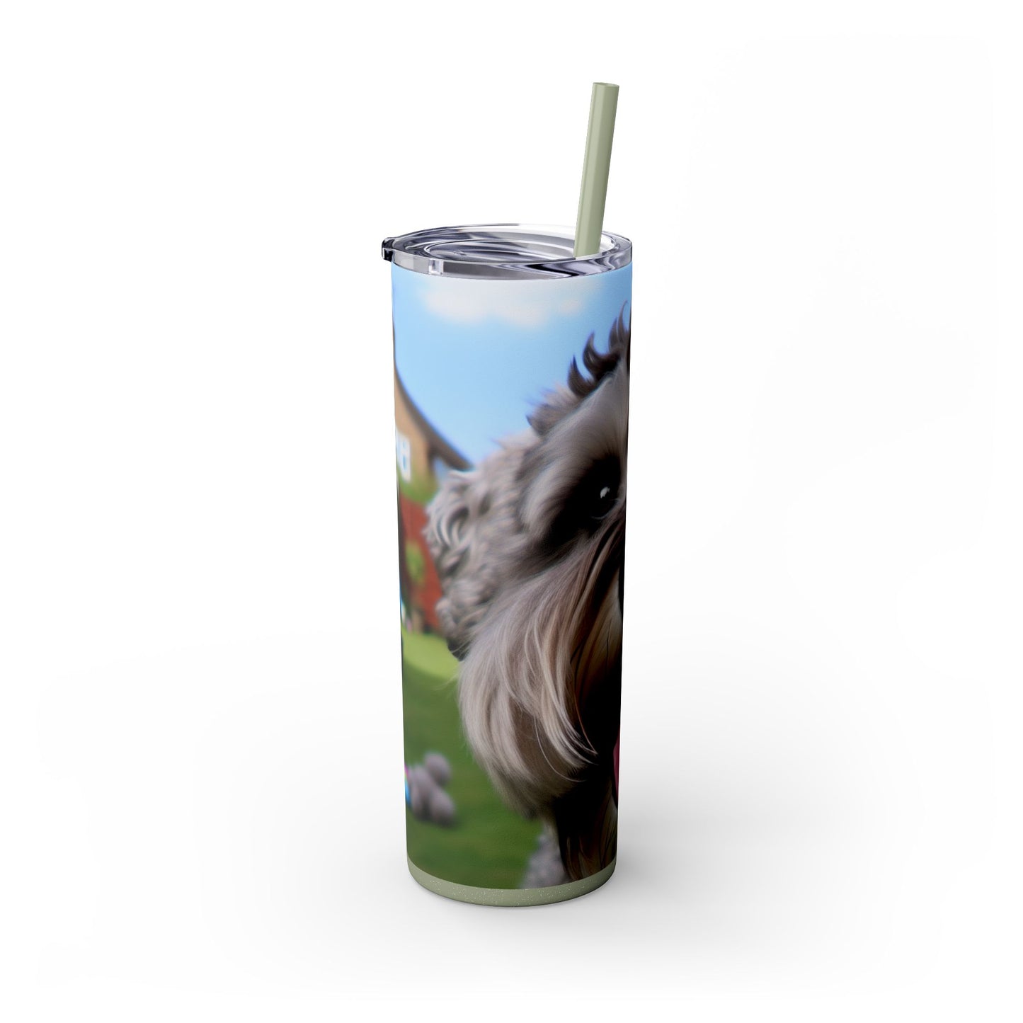 Schnoodle Skinny Tumbler with Straw, 20oz