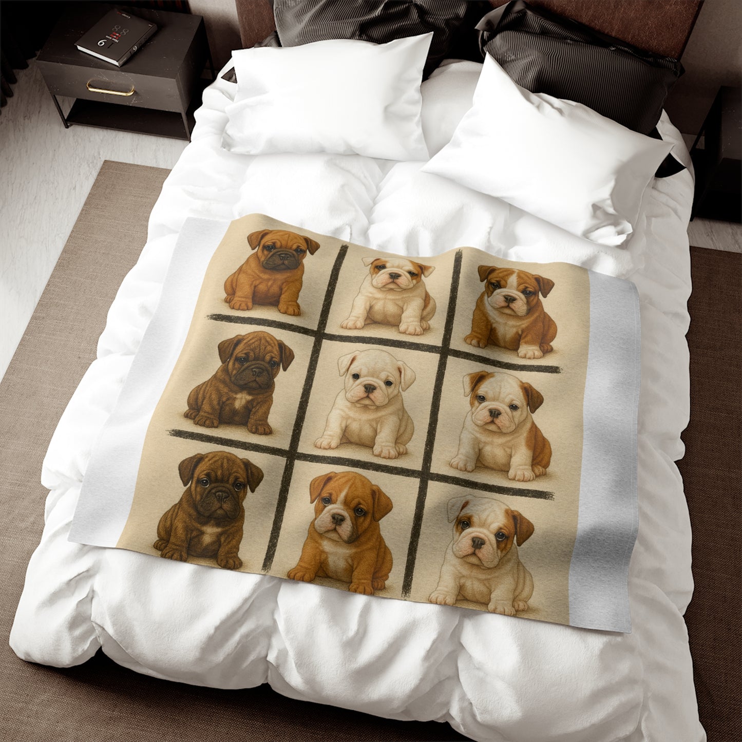 Bulldog puppies Sweatshirt Blanket