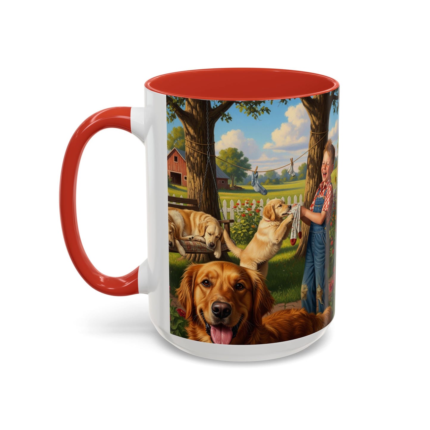 Golden Retriever Accent Coffee Mug - Perfect Gift for Dog Lovers
