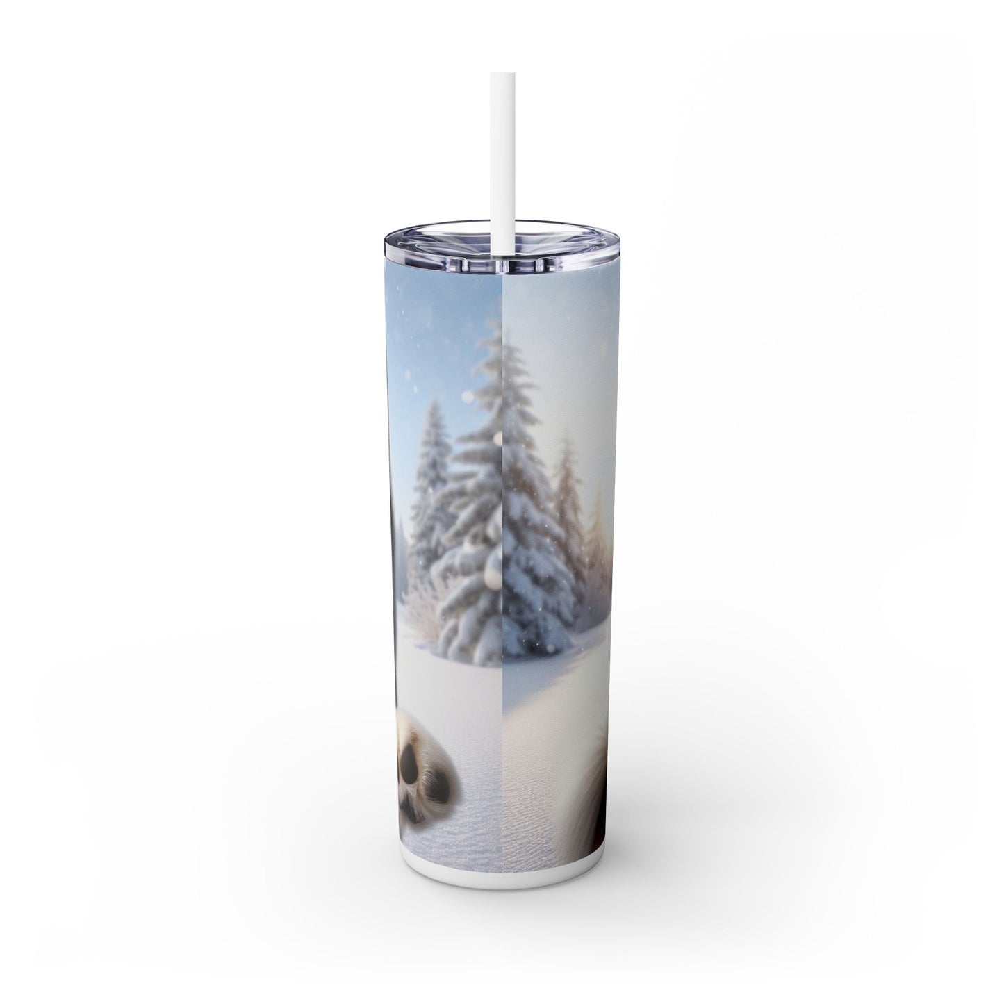 Siberian Husky Skinny Tumbler with Straw, 20oz