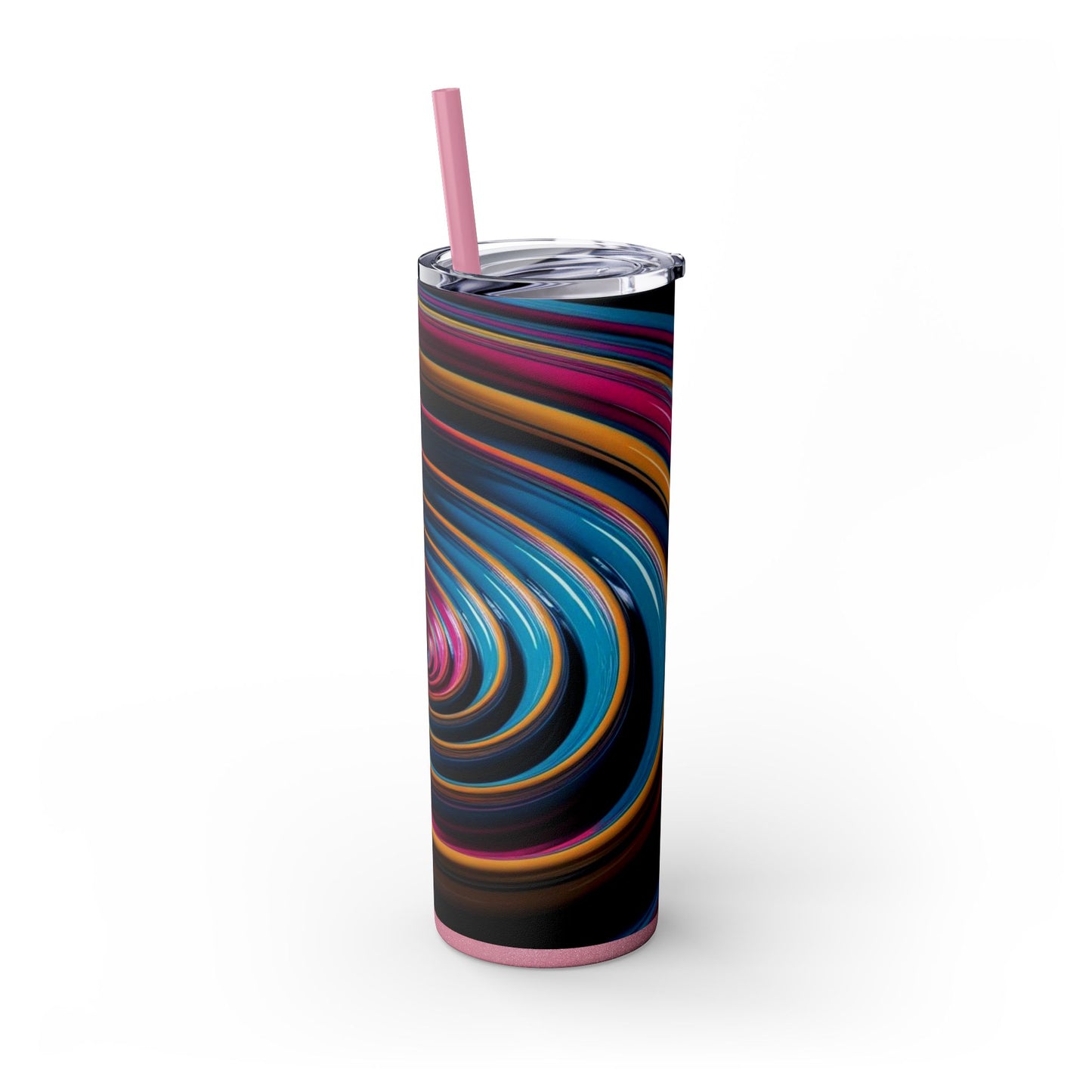 Optical Illusion Skinny Tumbler with Straw, 20oz