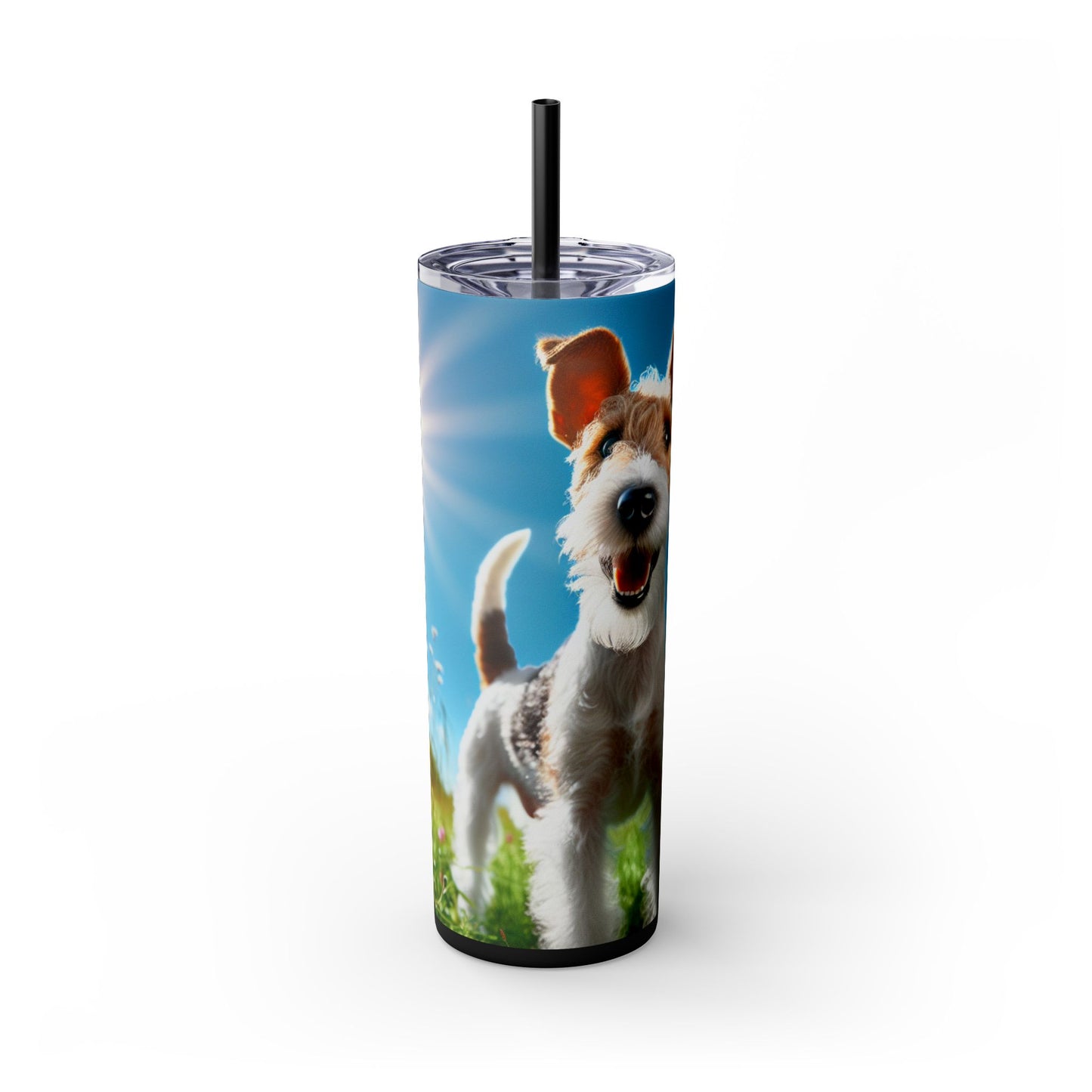 Fox Terrier Tumbler with Straw, 20oz