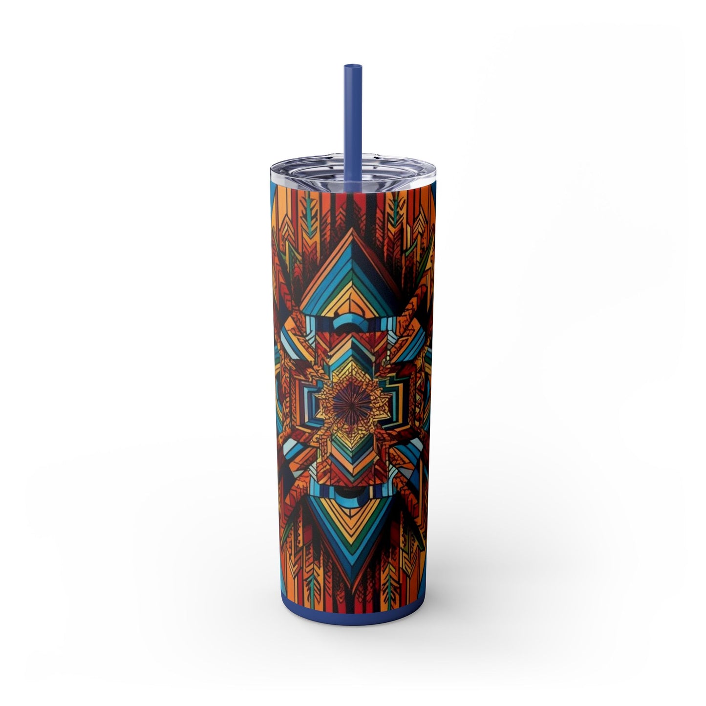Optical Illusion Skinny Tumbler with Straw, 20oz