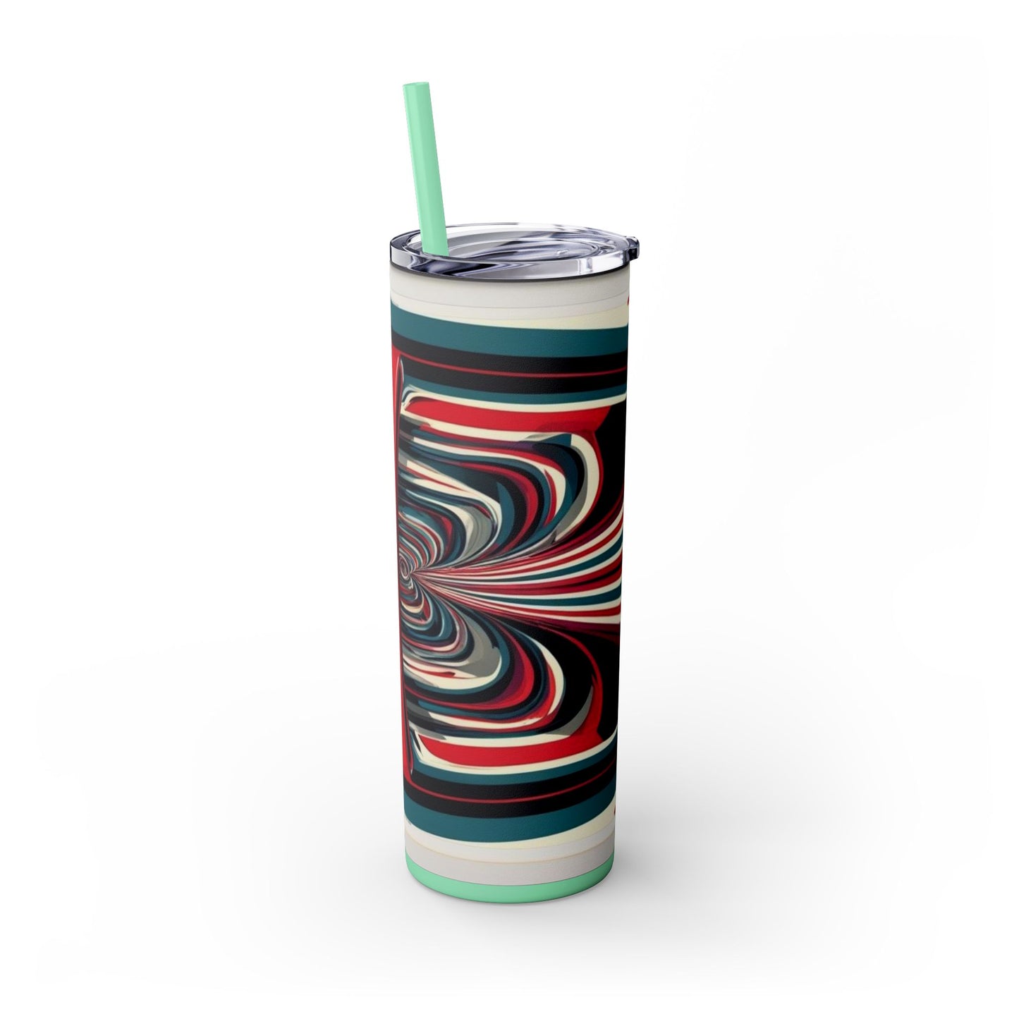 Optical Illusion Skinny Tumbler with Straw, 20oz