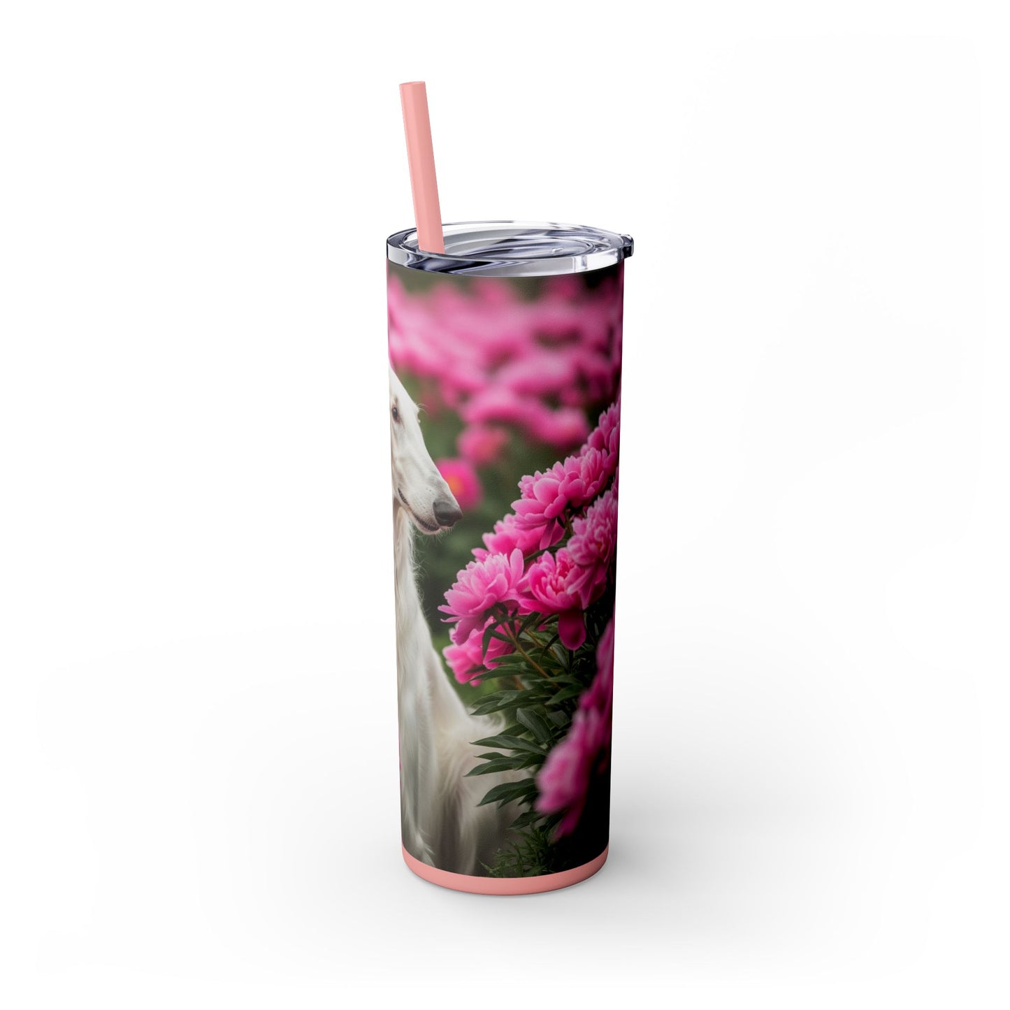 Borzoi Skinny Tumbler with Straw, 20oz