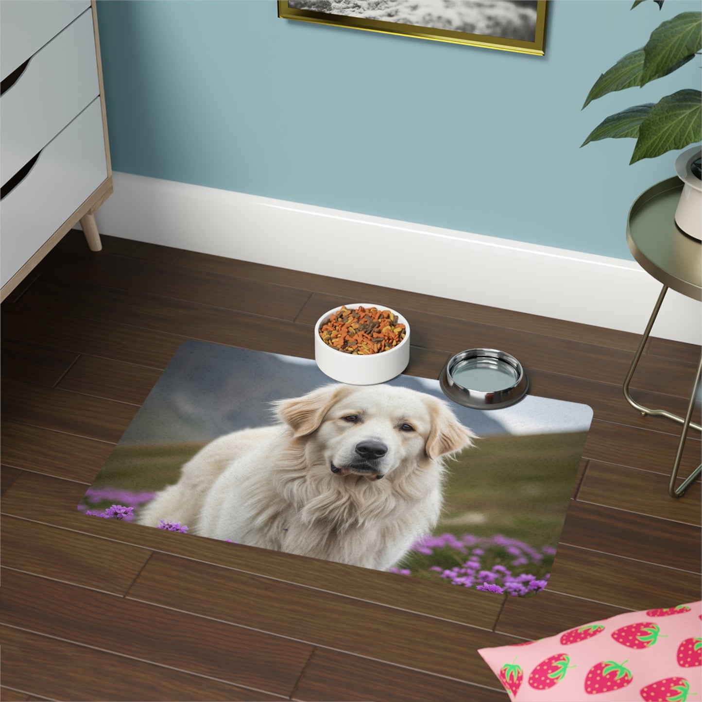 Pet Food Mat (12x18) - Pyrenean Mountain Dog
