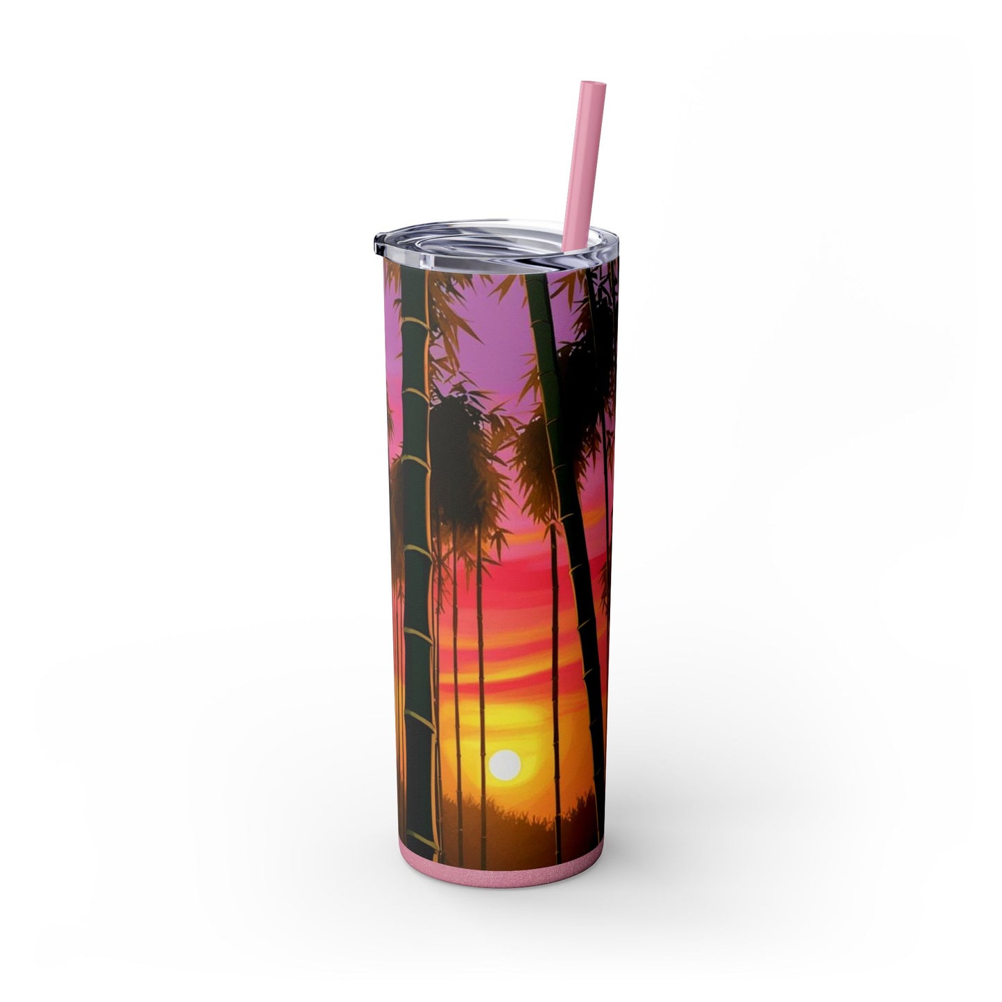 Bamboo Forest Sunrise Skinny Tumbler with Straw, 20oz