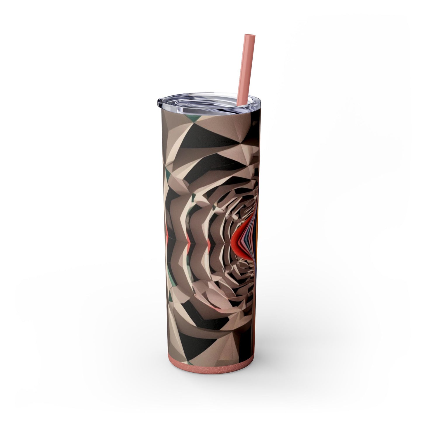 Optical Illusion Skinny Tumbler with Straw, 20oz