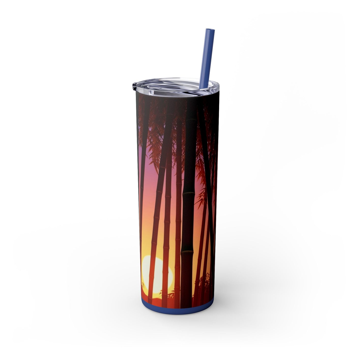 Bamboo Forest Sunrise Skinny Tumbler with Straw, 20oz