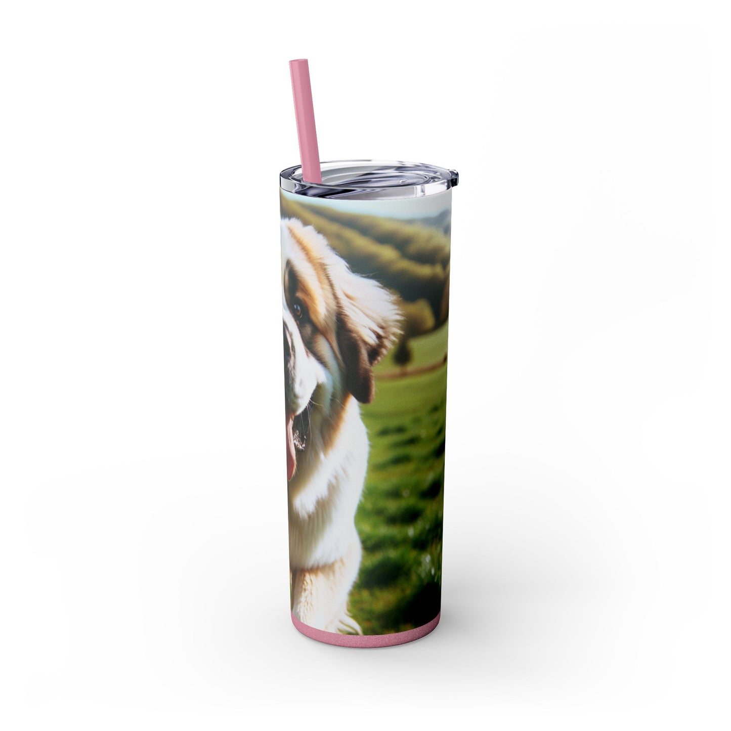 Pyrenean Mastiff Skinny Tumbler with Straw, 20oz