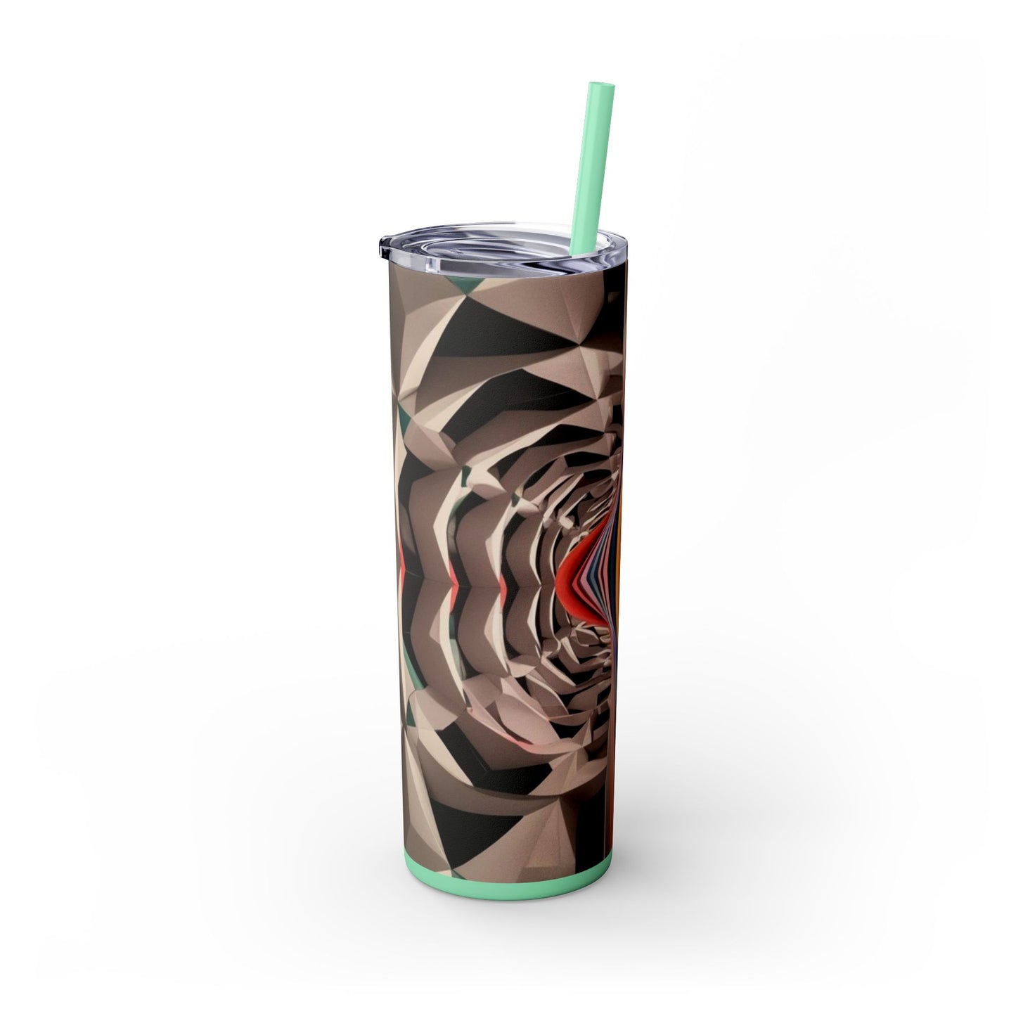 Optical Illusion Skinny Tumbler with Straw, 20oz